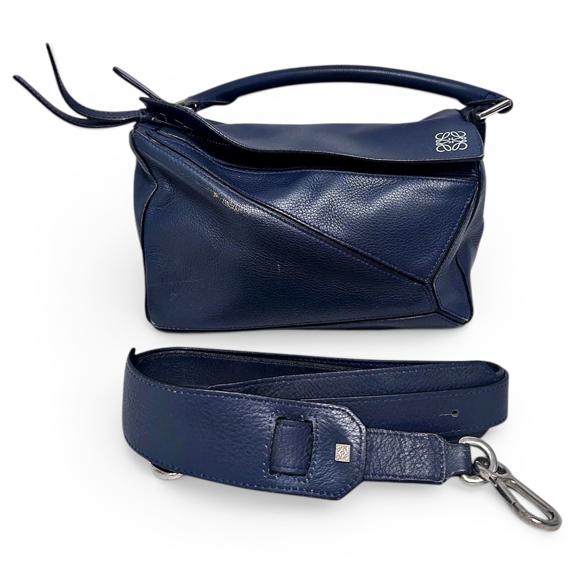 Puzzle leather handbag