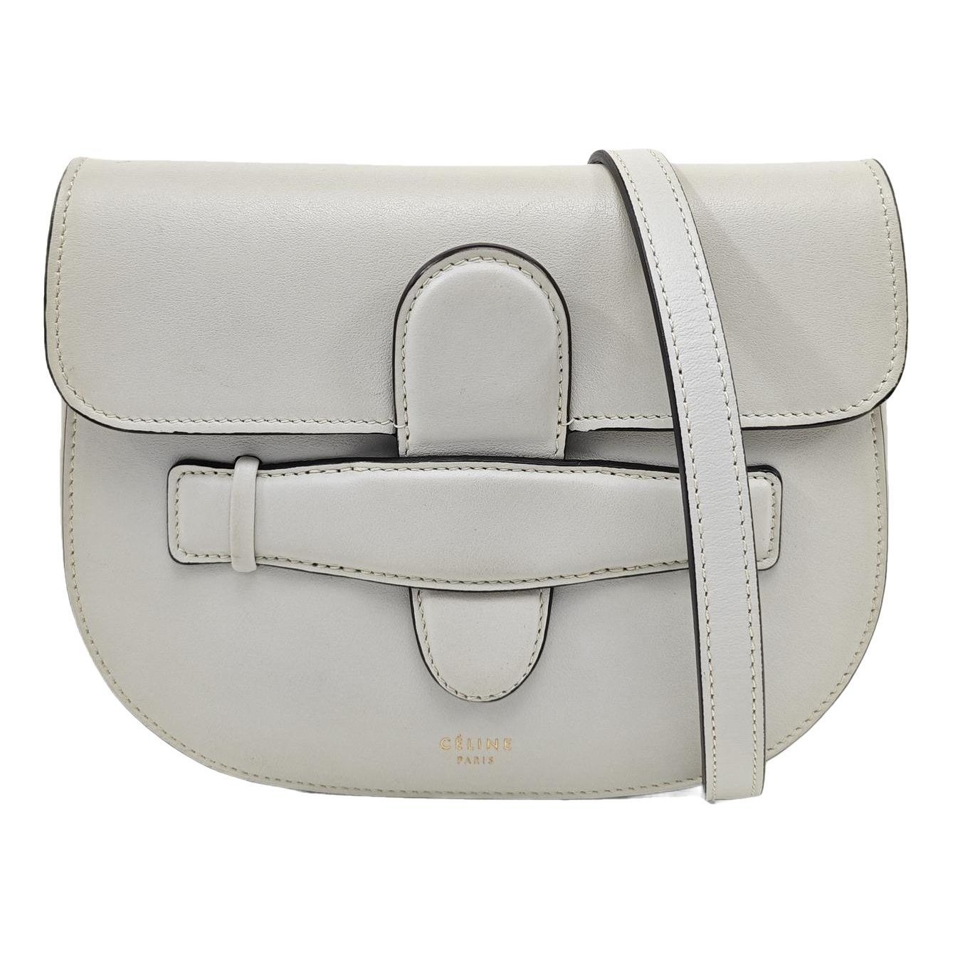 Symmetrical leather handbag
