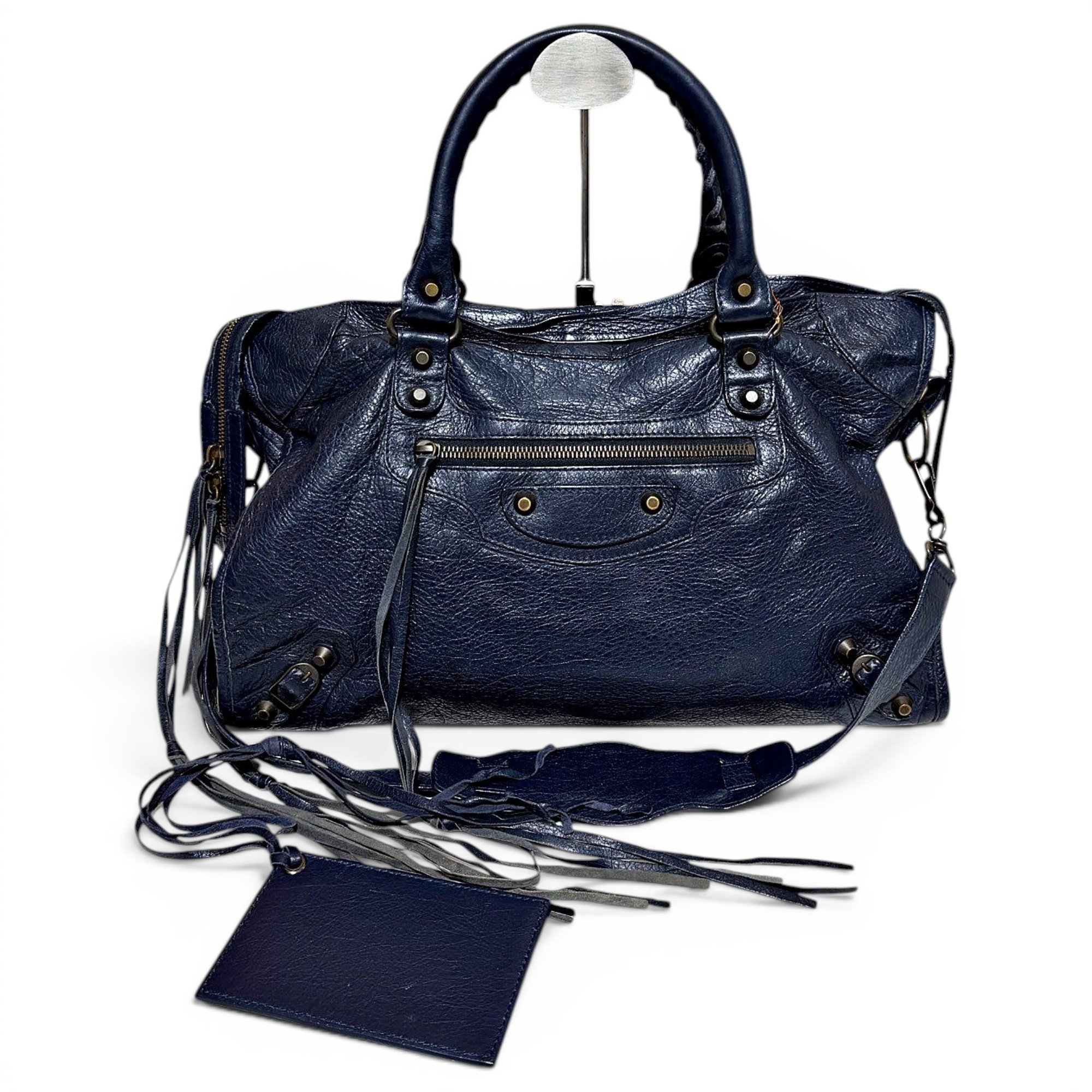 City leather handbag