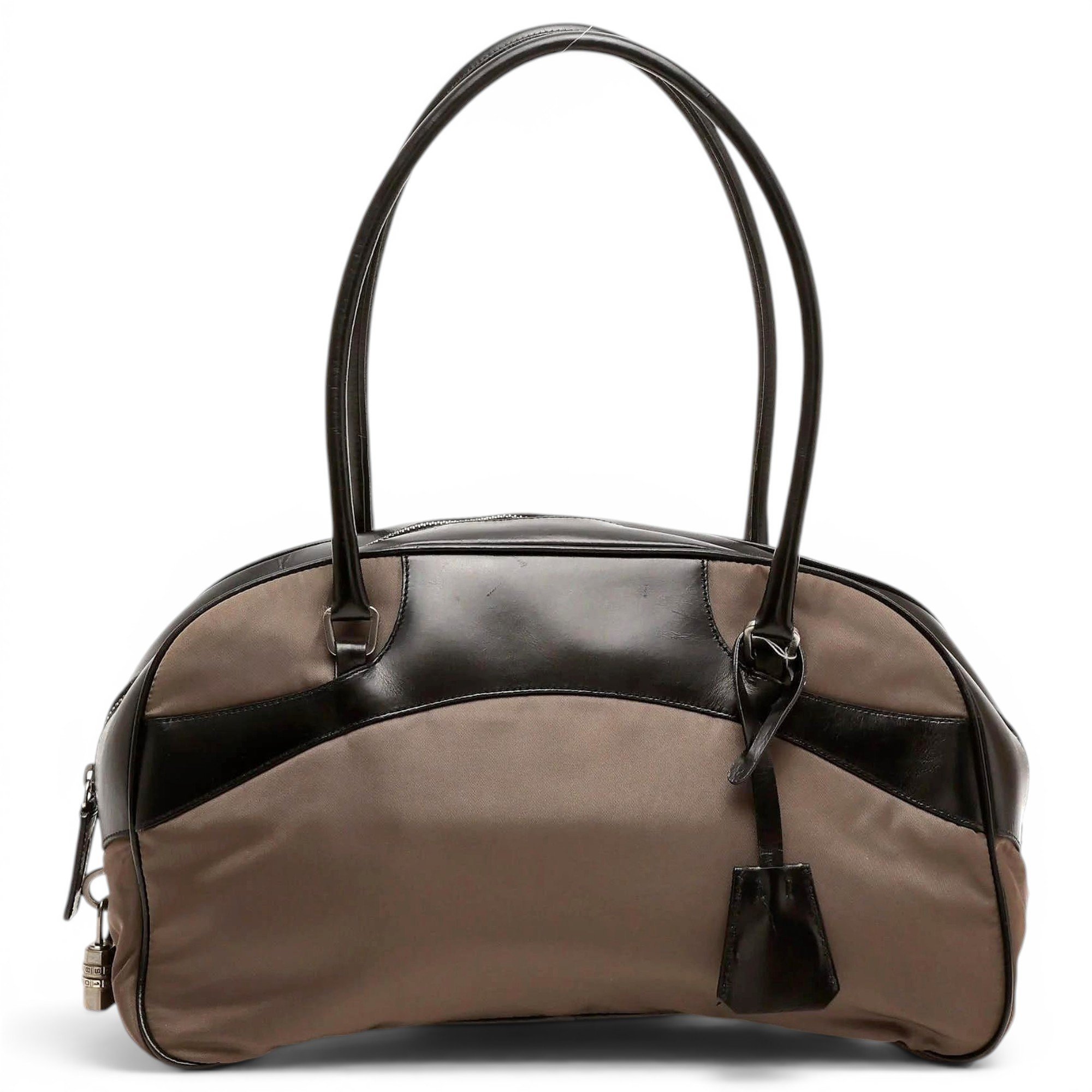 Bowling leather handbag
