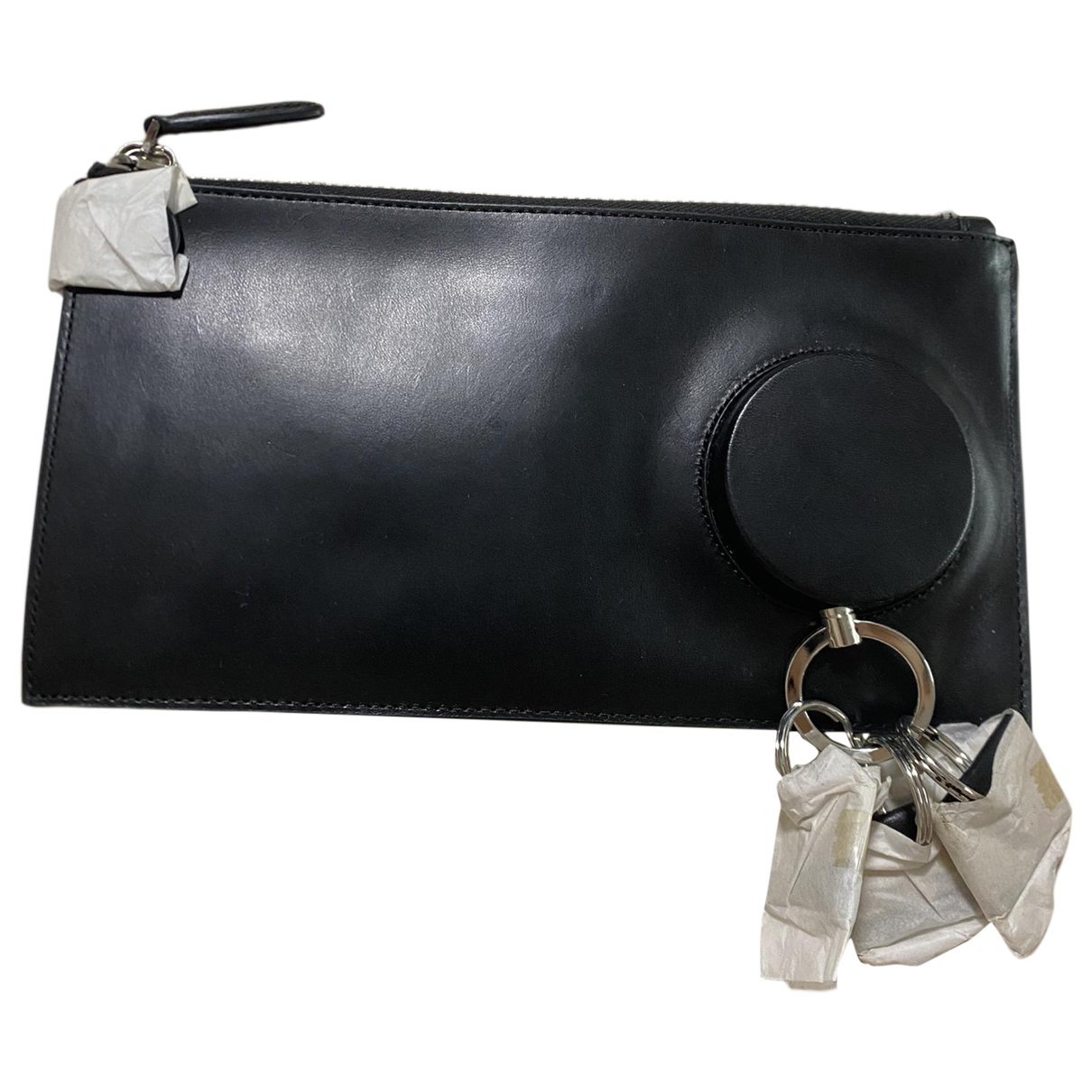 Leather clutch bag
