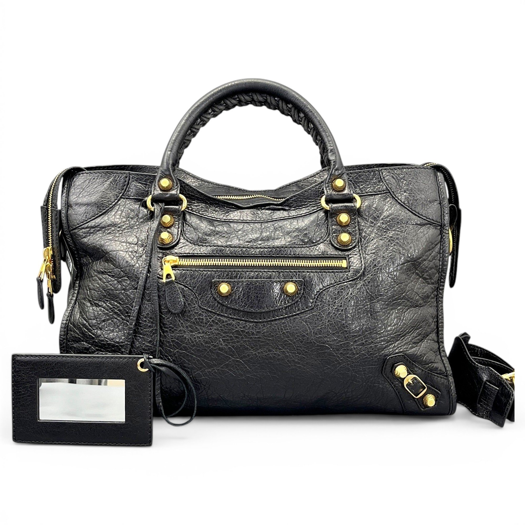 City leather handbag