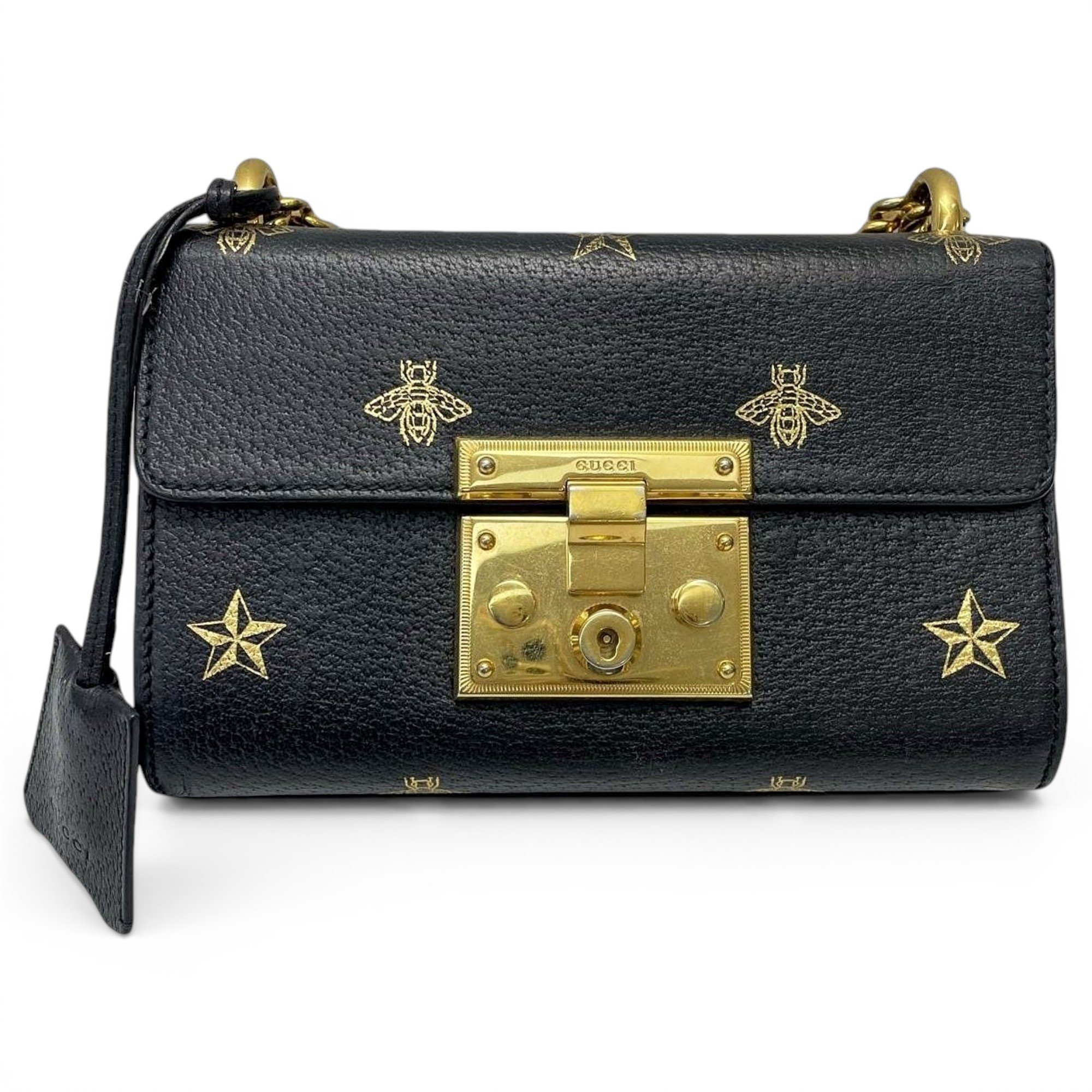 Padlock leather handbag