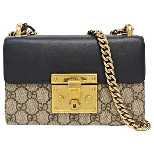 Padlock leather crossbody bag
