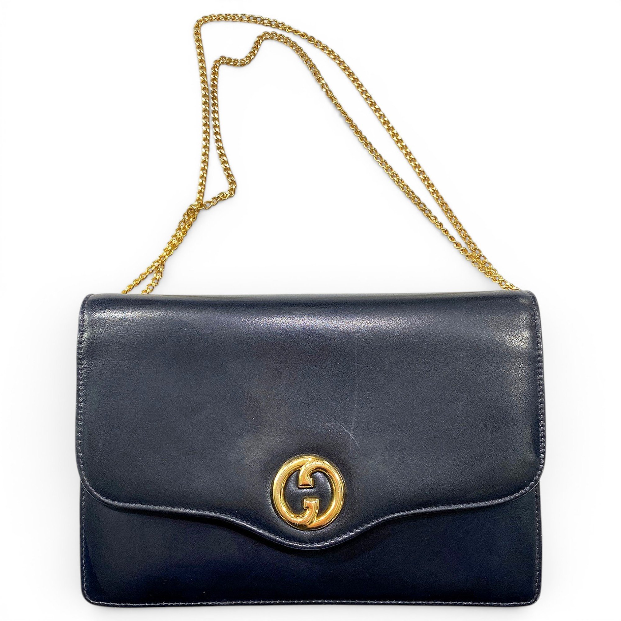 Interlocking leather handbag