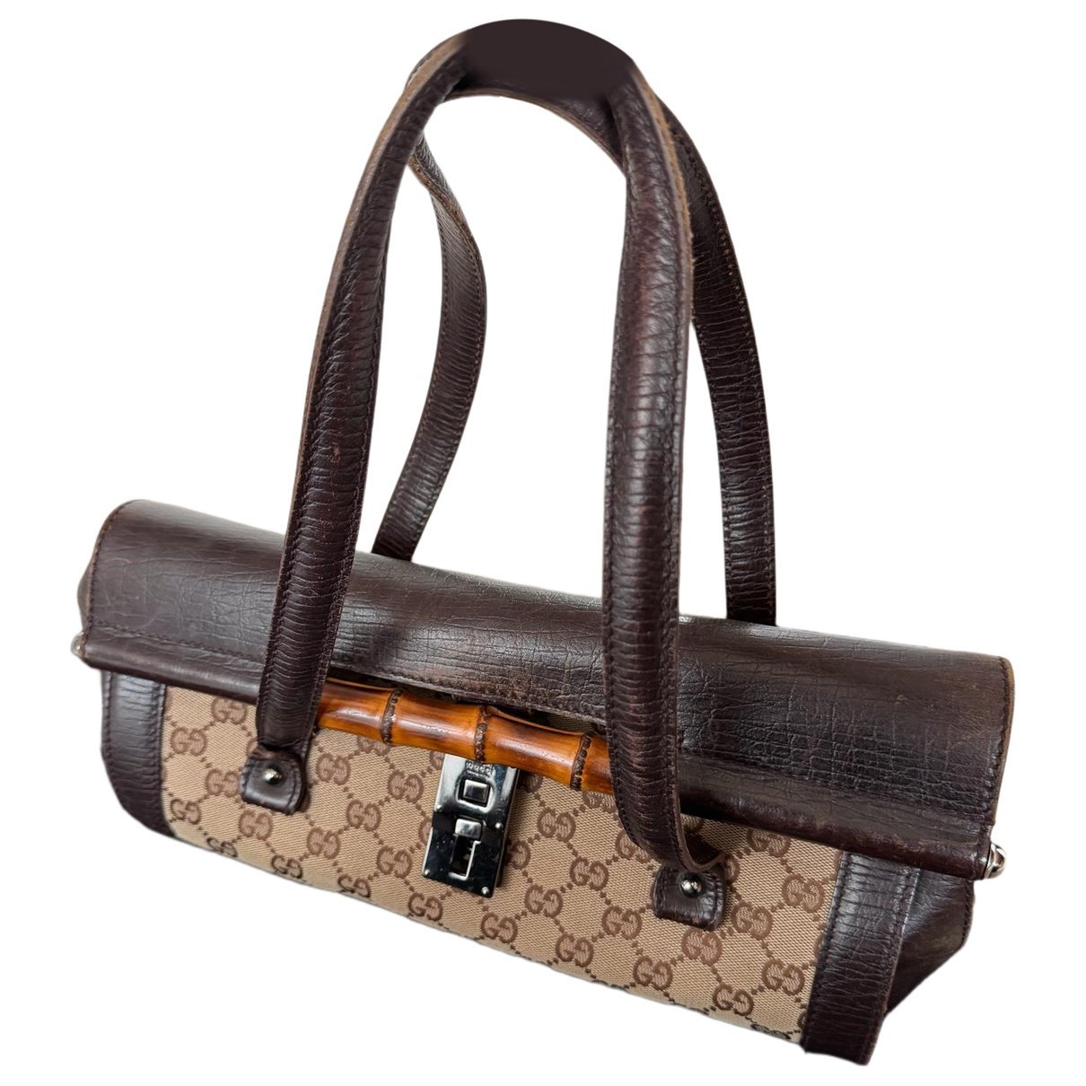 Bamboo Top Handle leather handbag