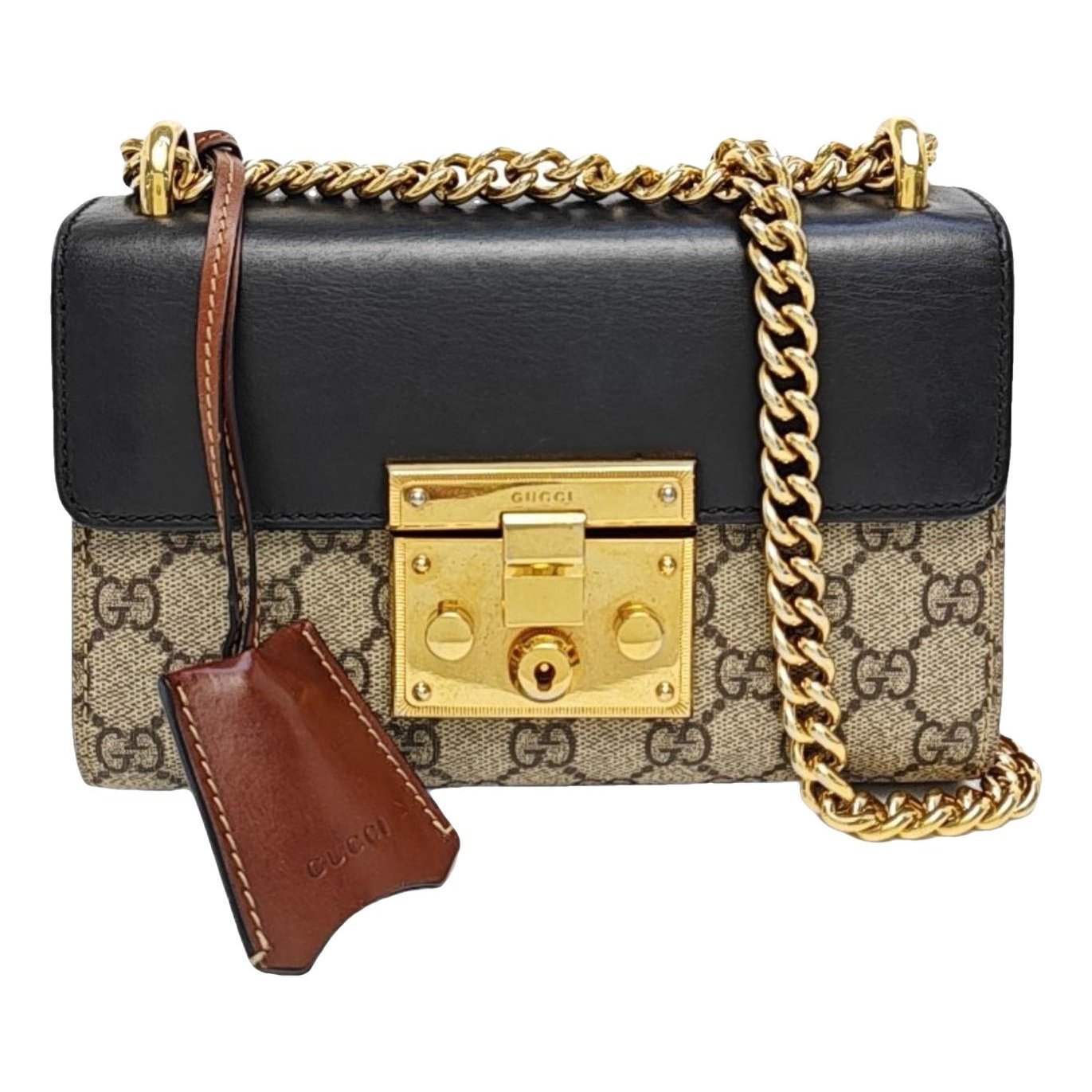 Padlock leather handbag