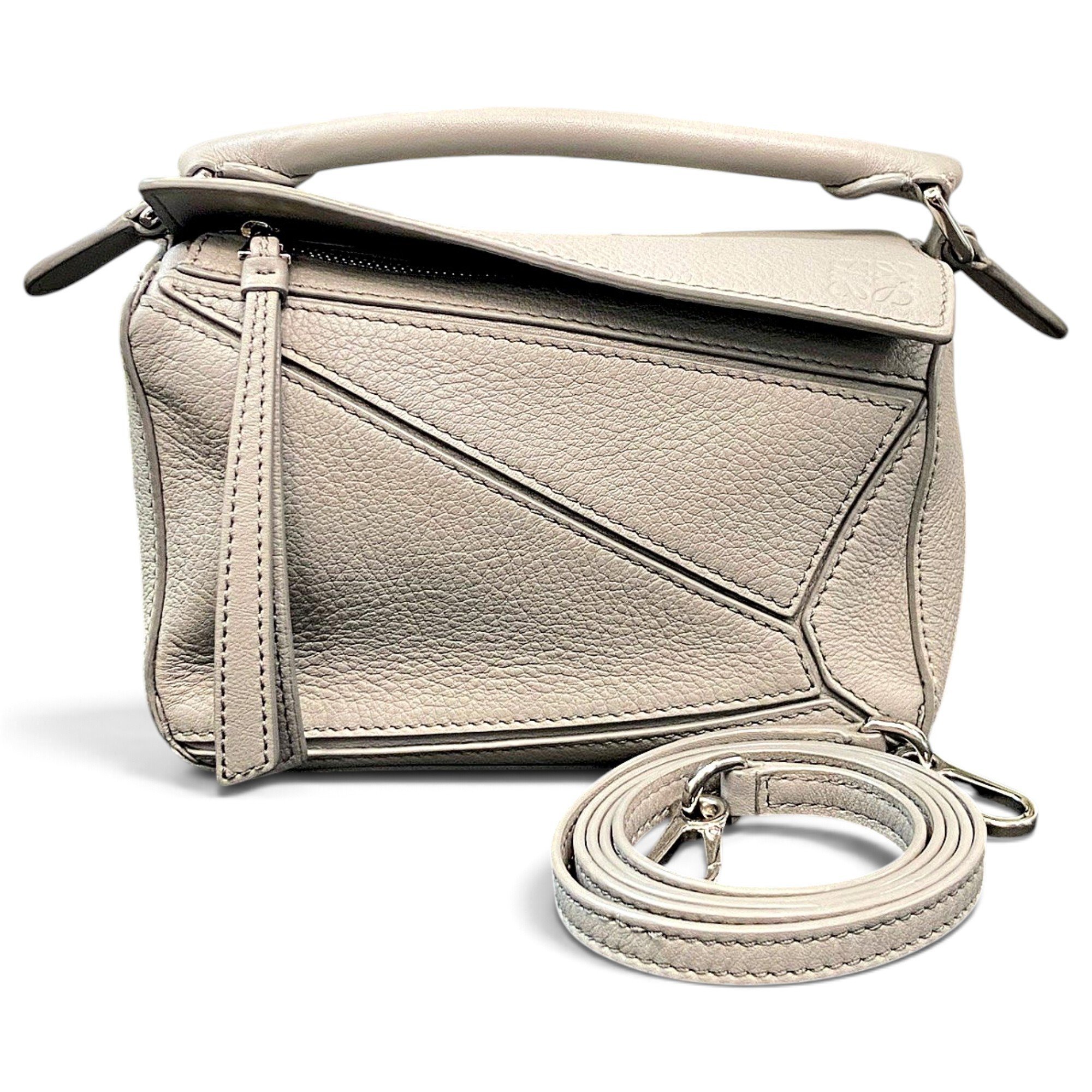 Puzzle leather handbag