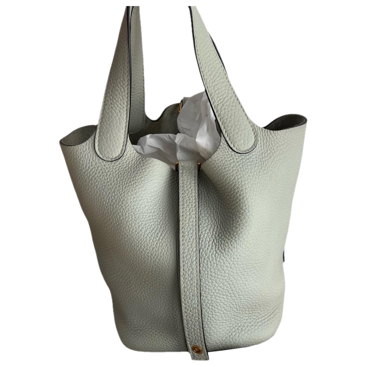 Hermes Picotin Handbag Gris Neve Togo Leather