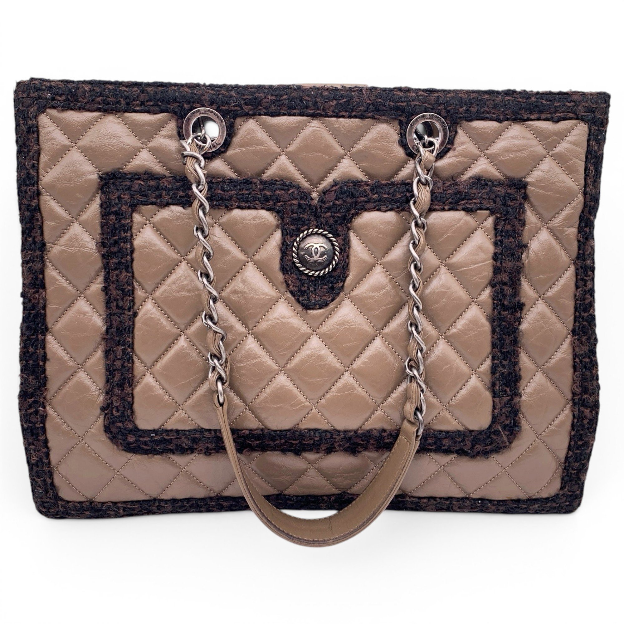 Grand shopping tweed tote