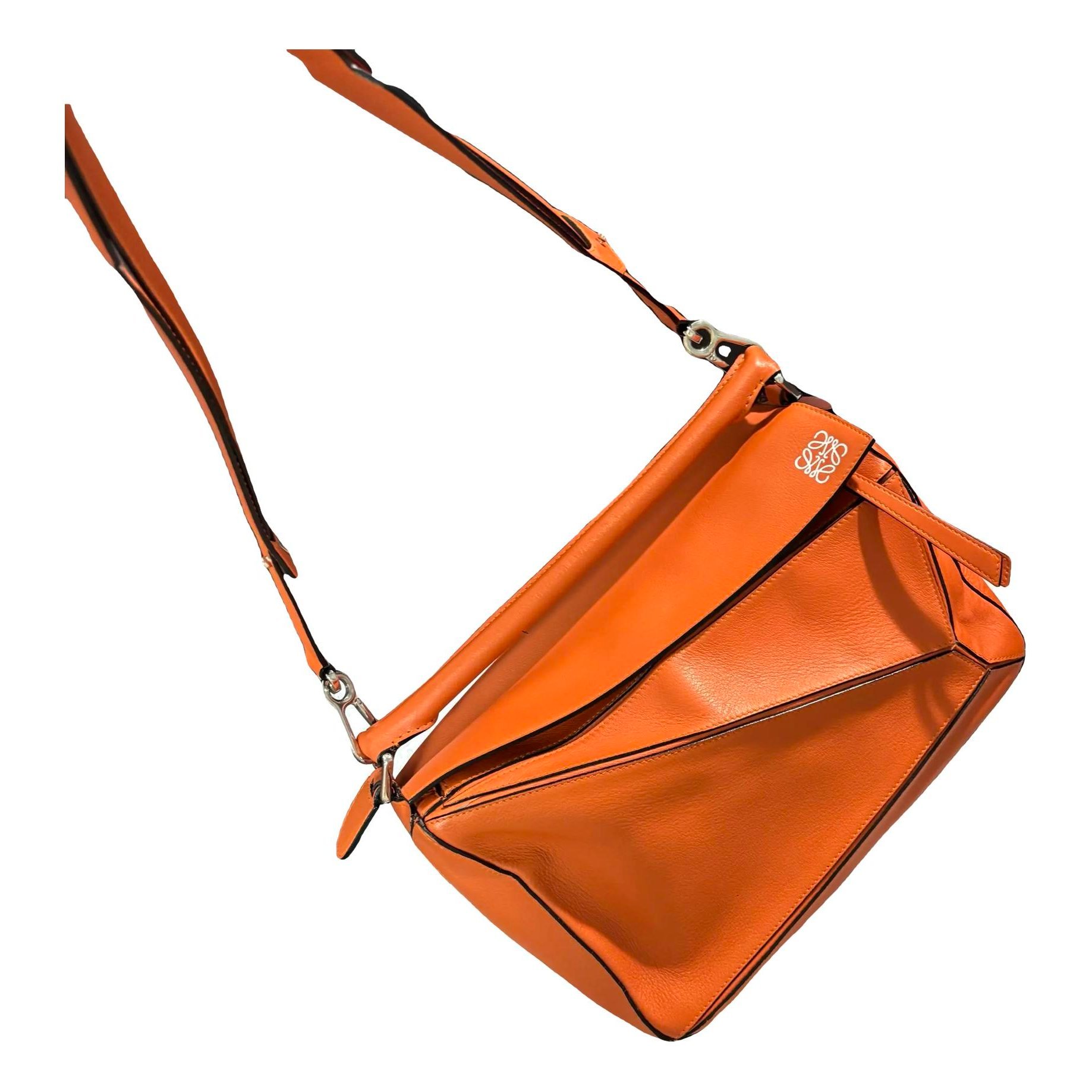 Puzzle leather handbag