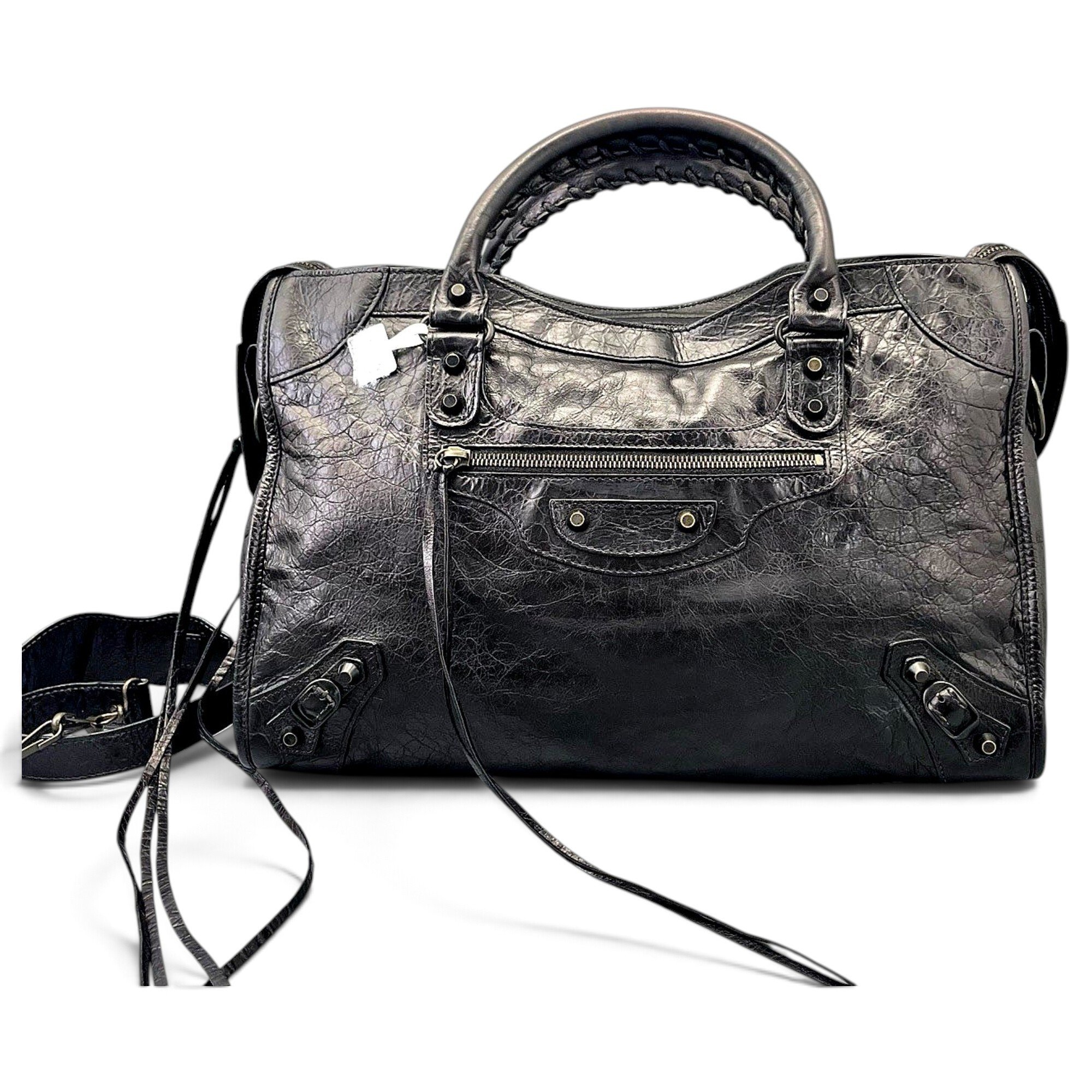 City leather handbag