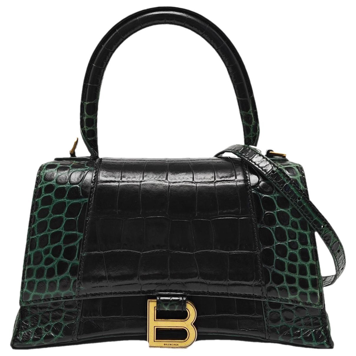 Hourglass leather handbag