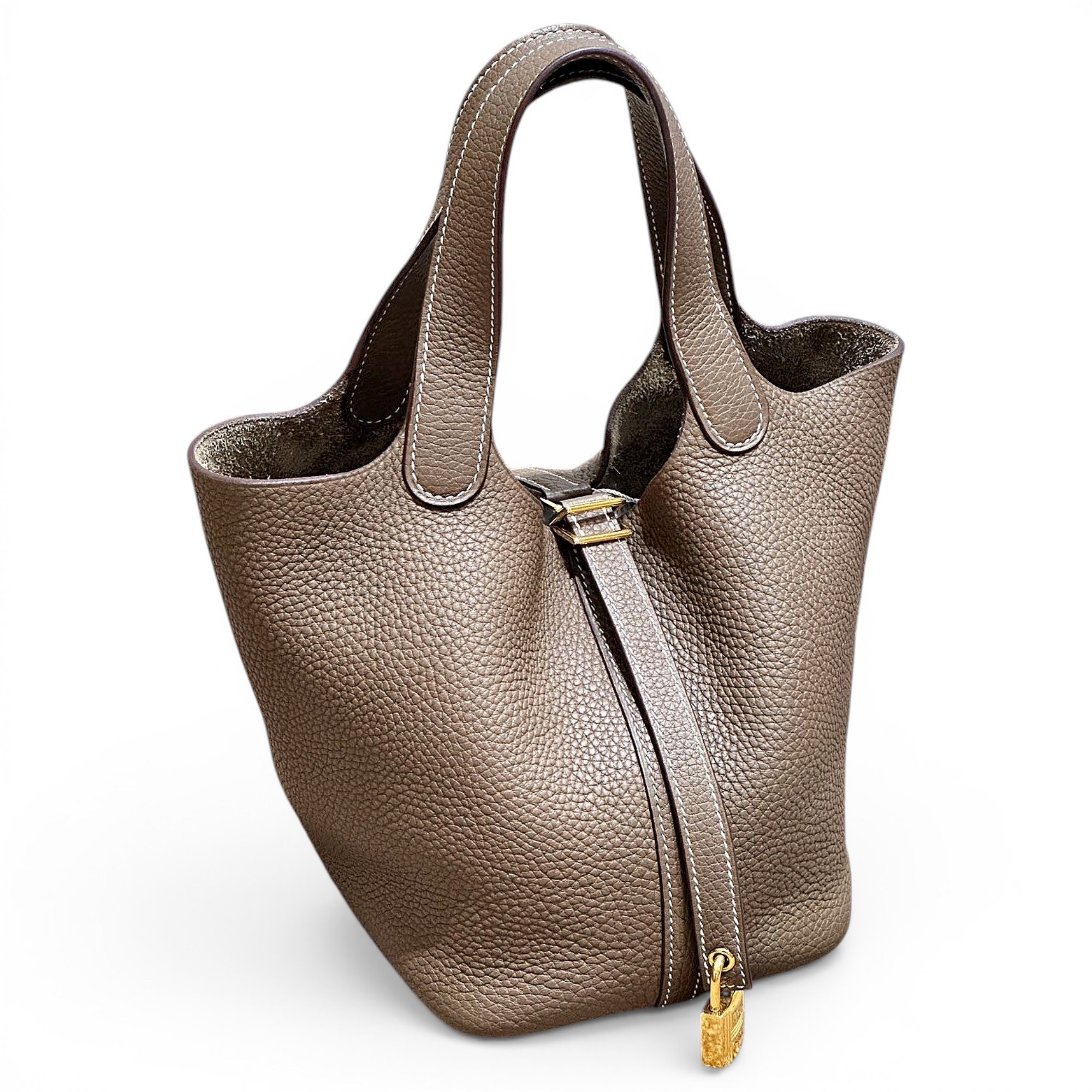 Picotin leather tote