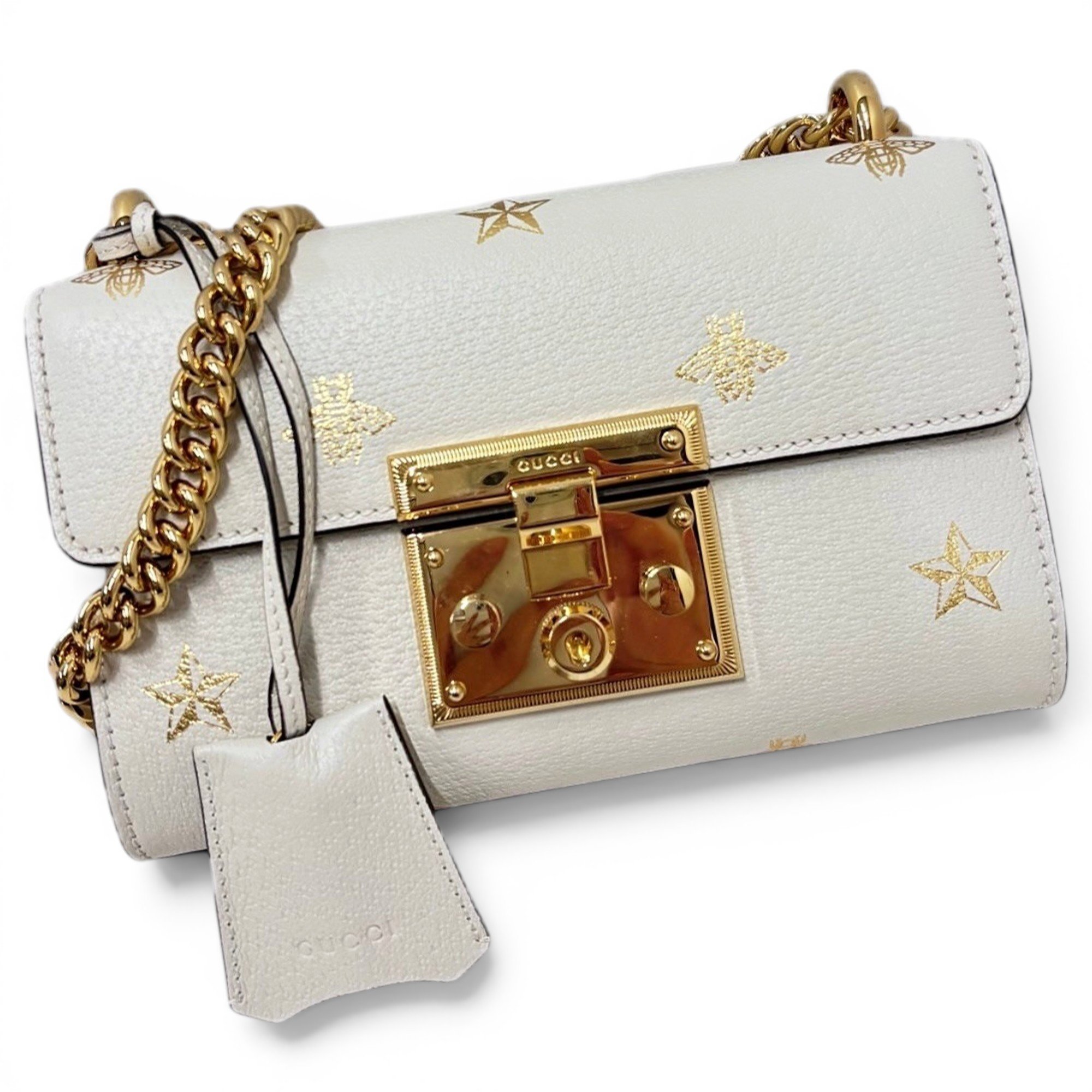 Padlock leather handbag