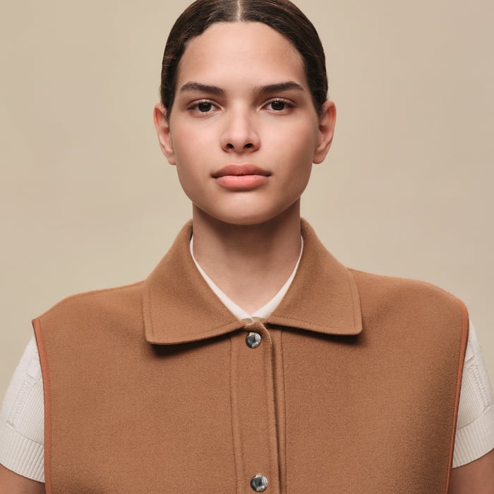 Brun Mahogany "Chaine d'Ancre" Short Vest