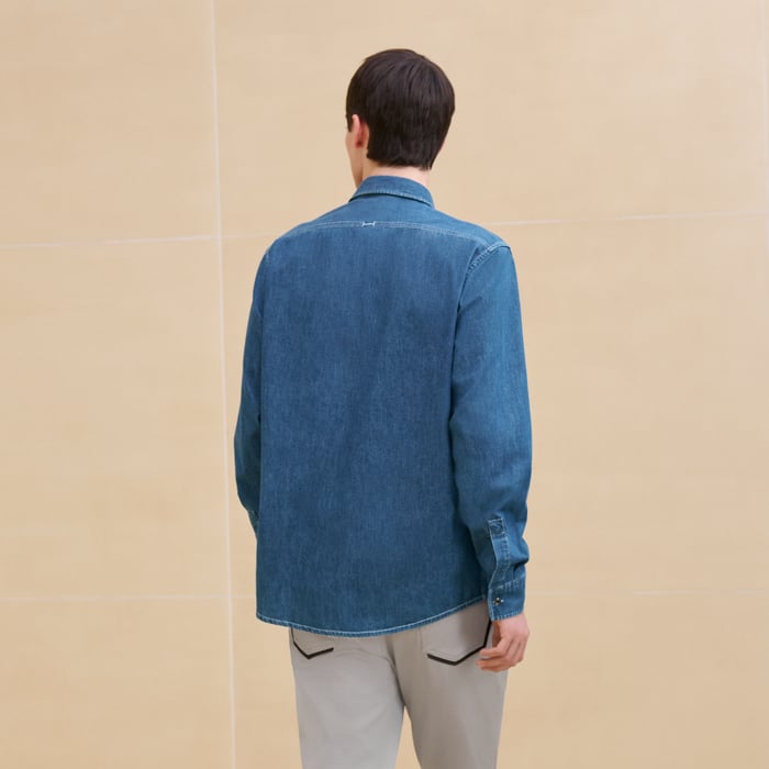 Indigo Lavé "H" Sporty Fit Embroidered Shirt