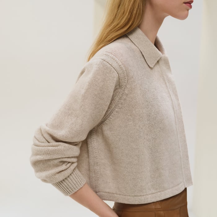 Beige Naturel Shirt Cardigan