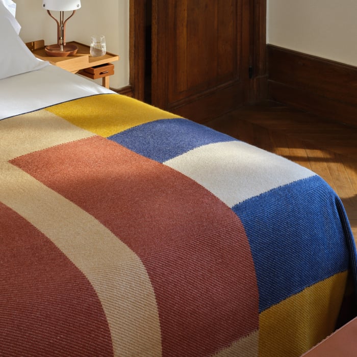 Ocre Casaqu'Echiquier Blanket