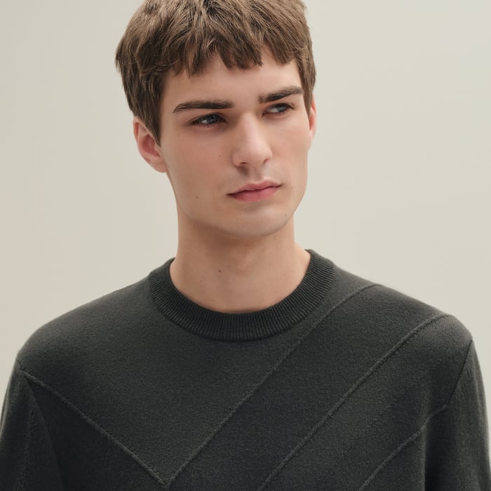 Vert Chrome Cashmere "Casaque Ombree" Crewneck Sweater