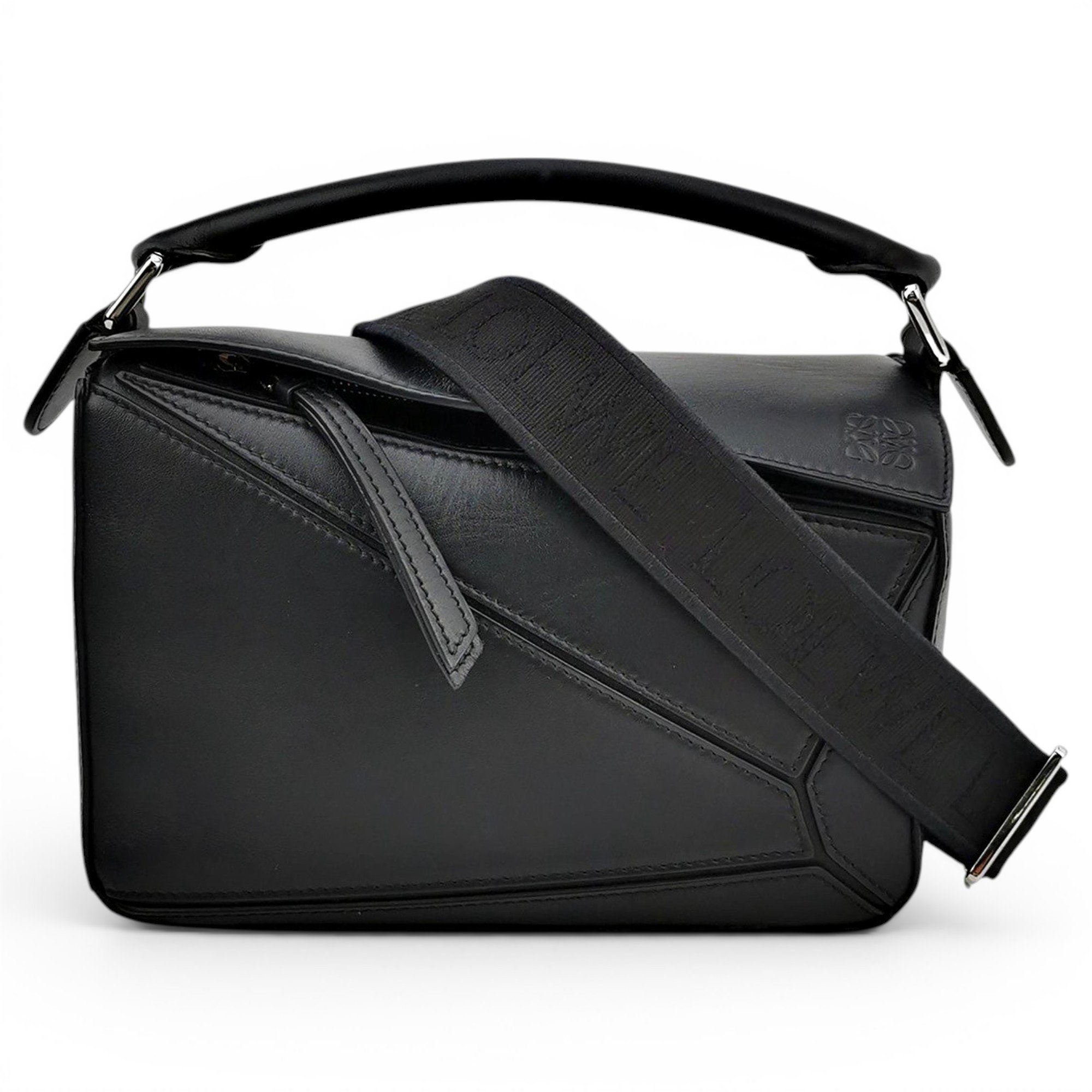 Puzzle leather handbag