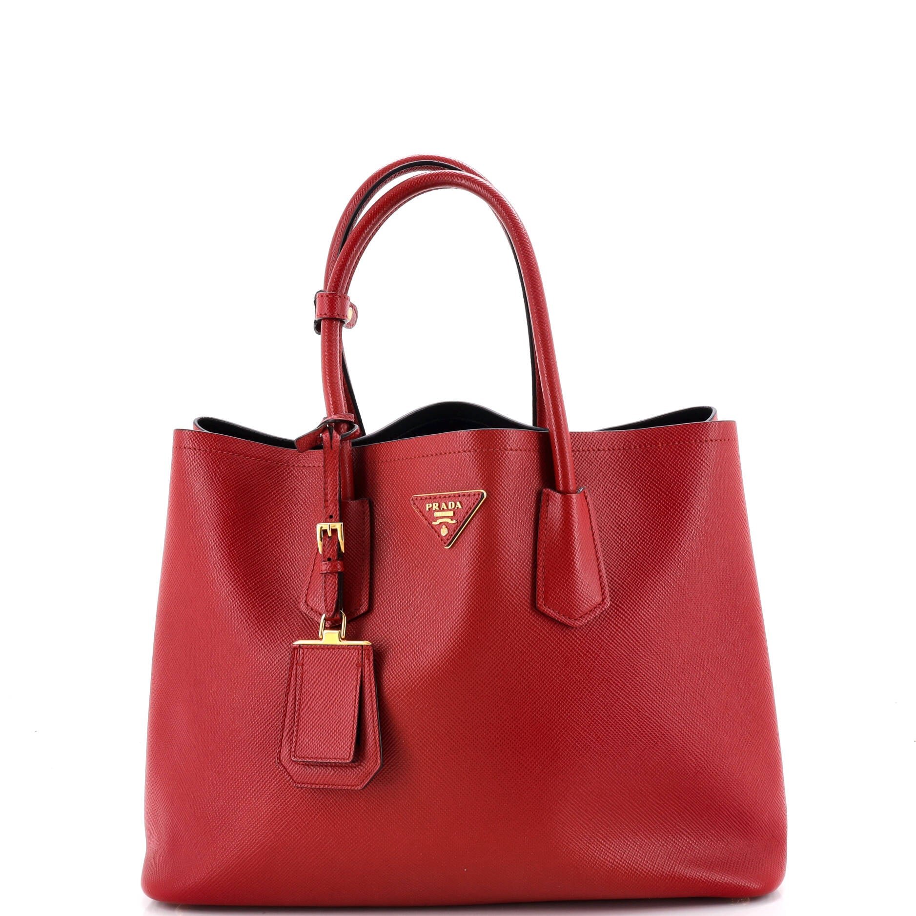 Cuir Double Tote Saffiano Leather Large