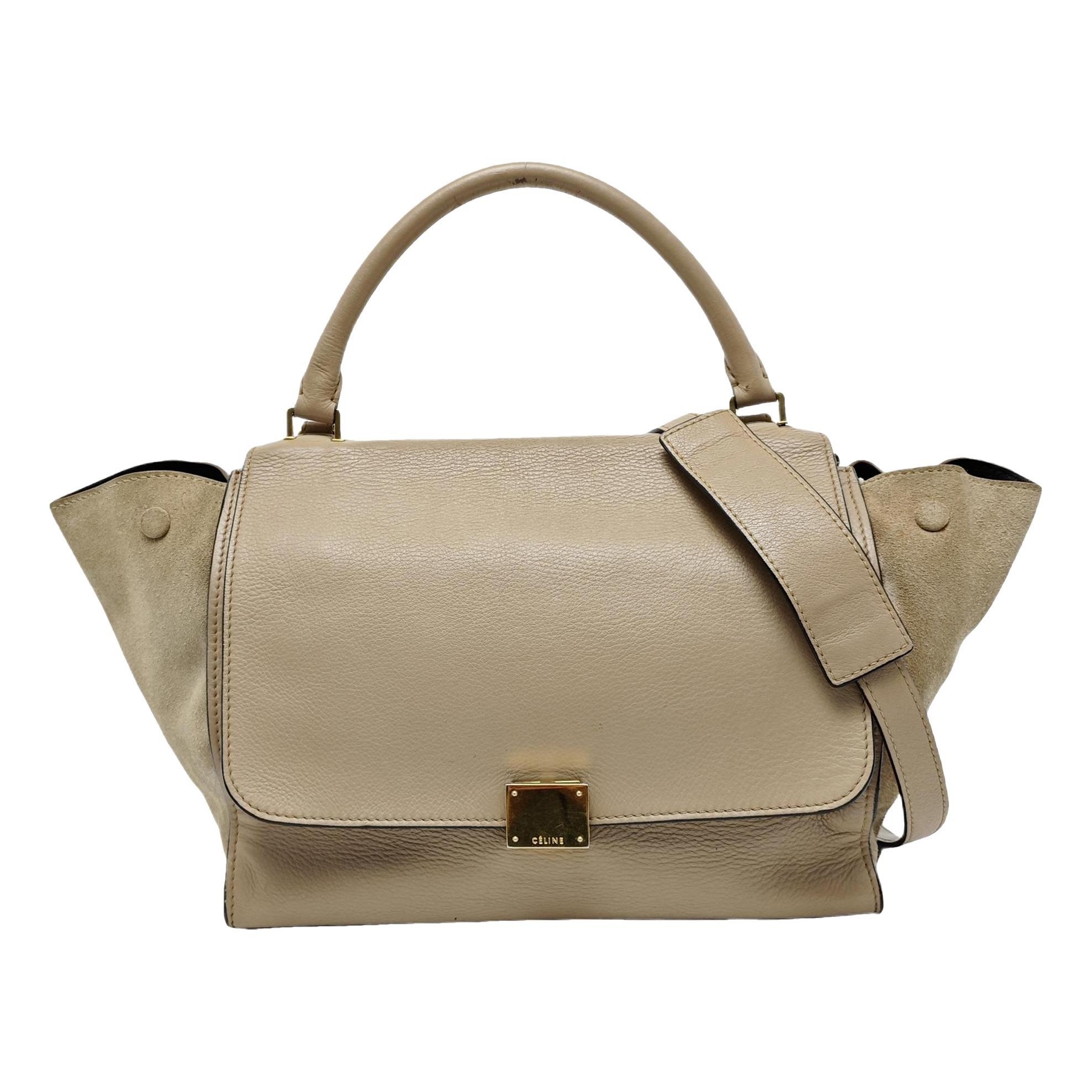 Trapèze leather handbag