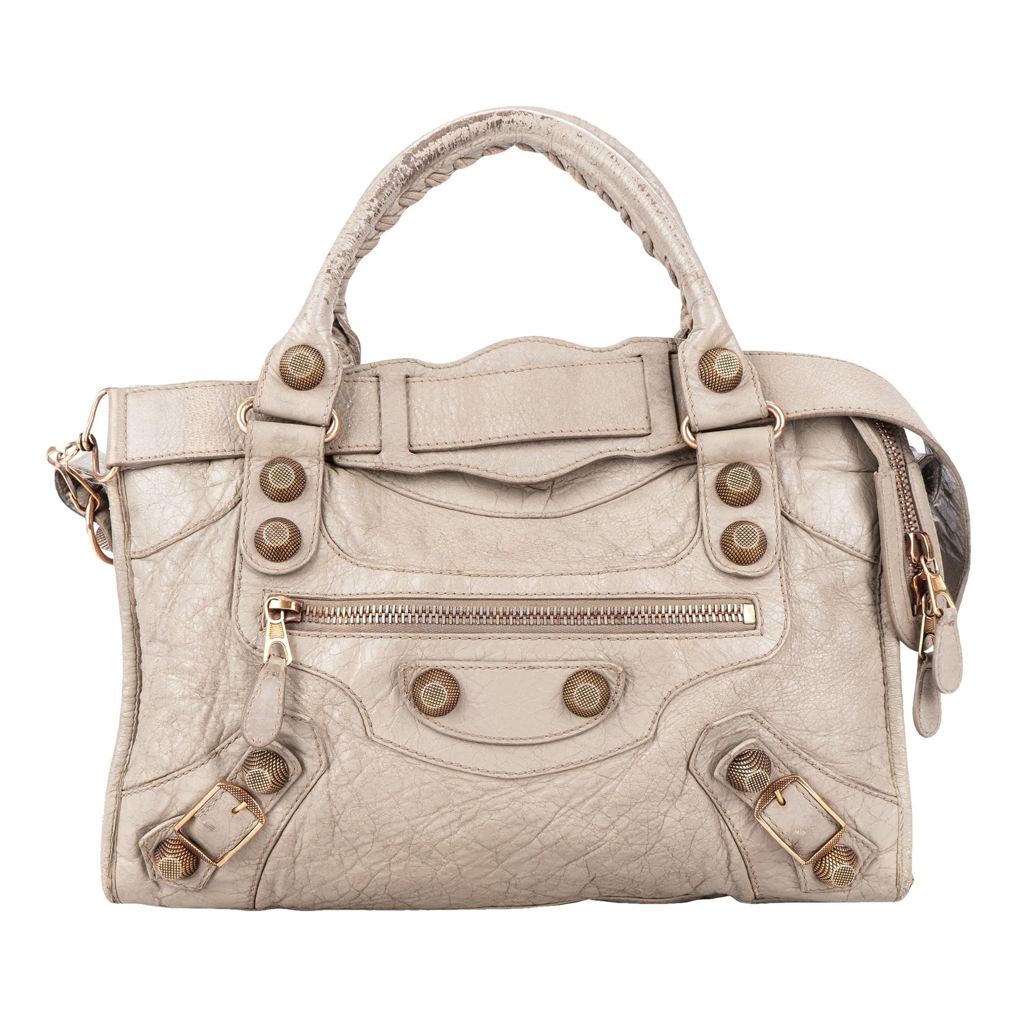 City leather handbag