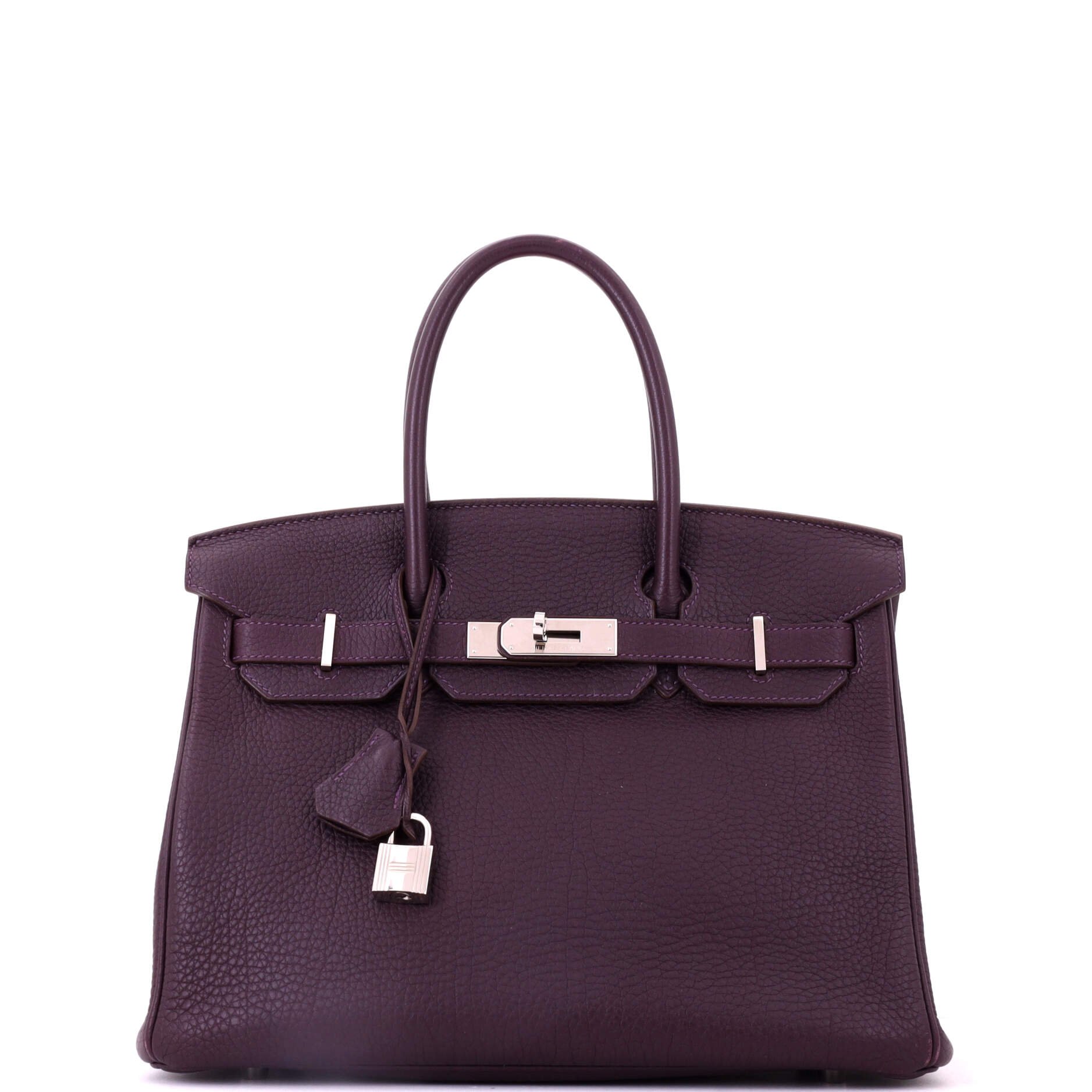 Birkin Handbag Raisin Togo with Palladium Hardware 30