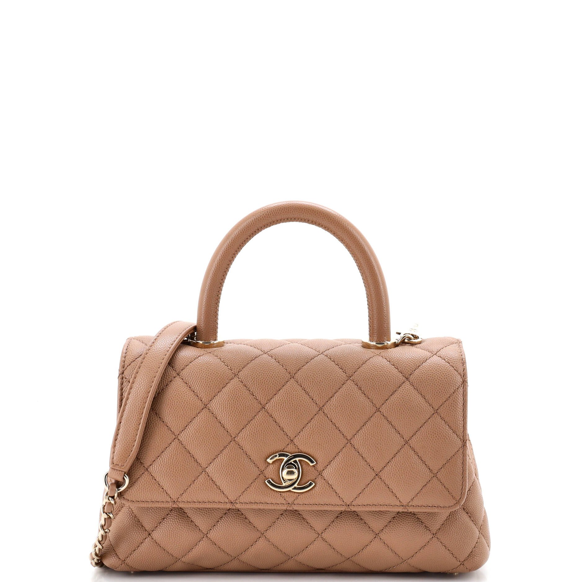 Coco Top Handle Bag Quilted Caviar Mini