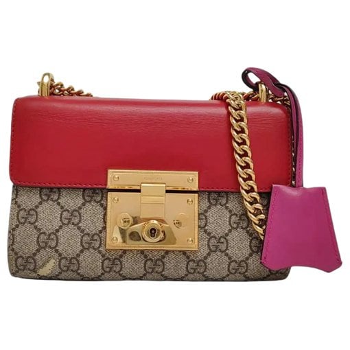 Padlock leather crossbody bag