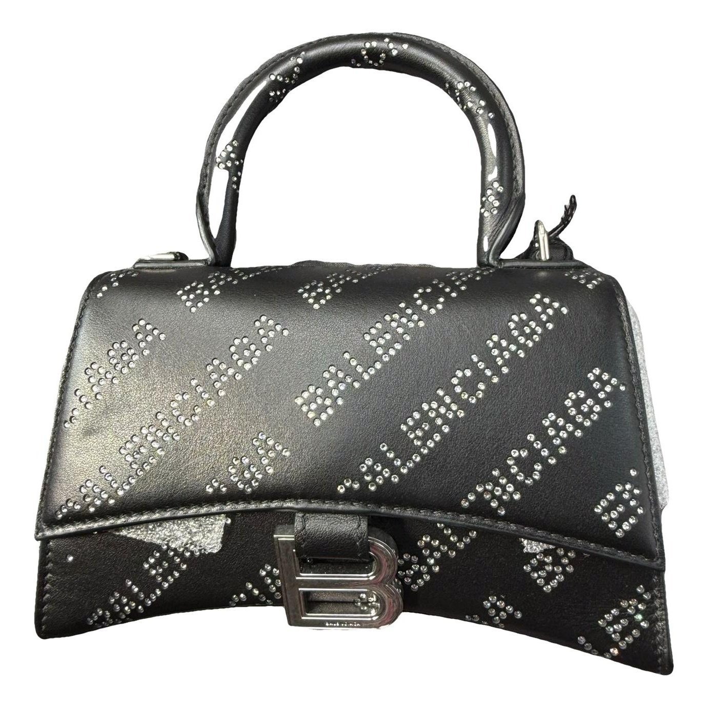 Hourglass leather handbag