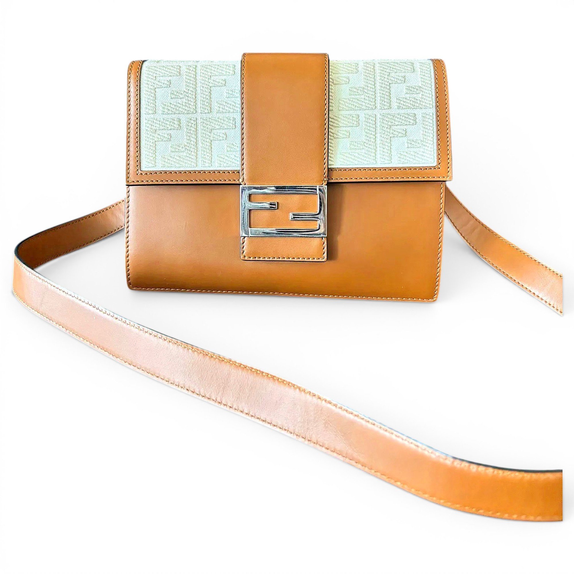 Flat Baguette leather handbag