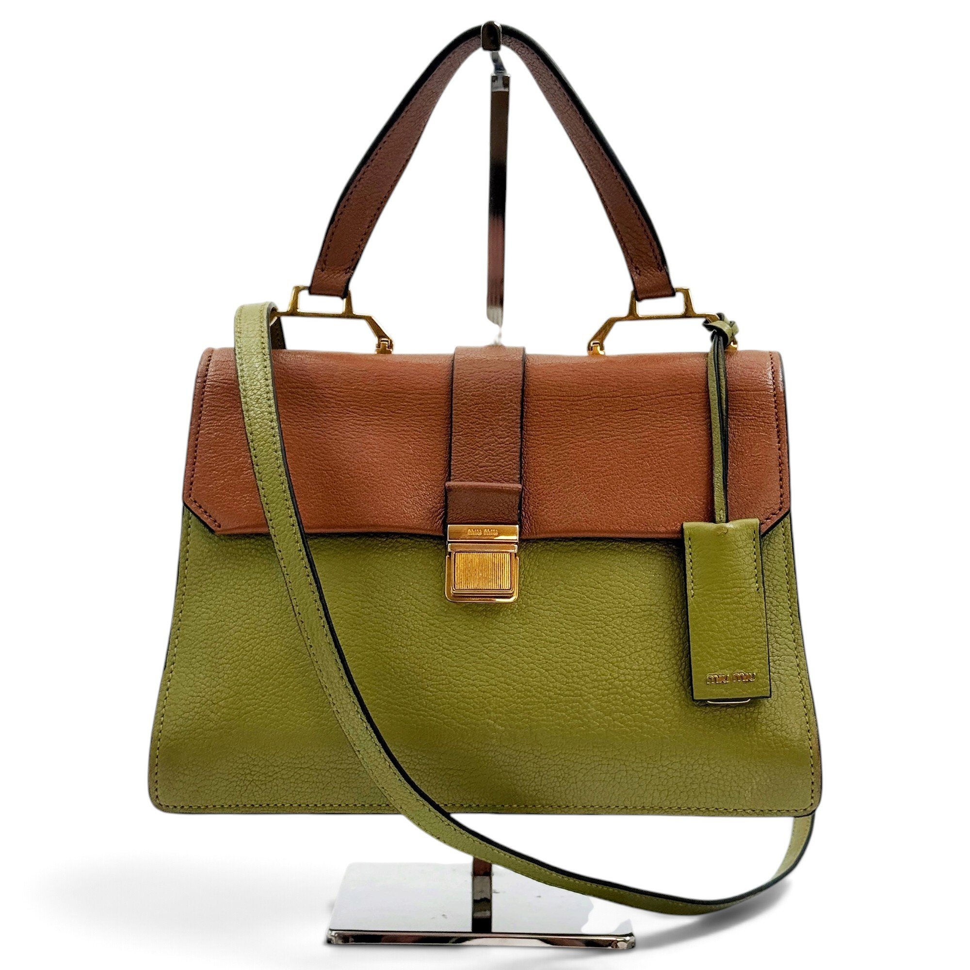 Madras leather handbag