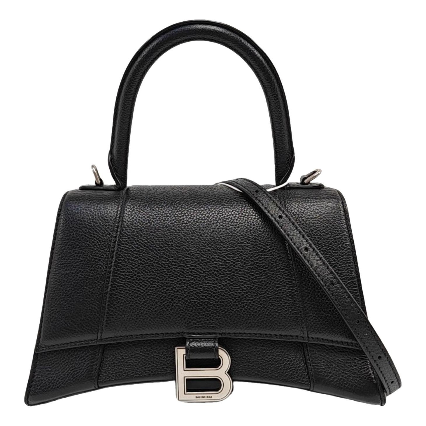 Hourglass leather handbag