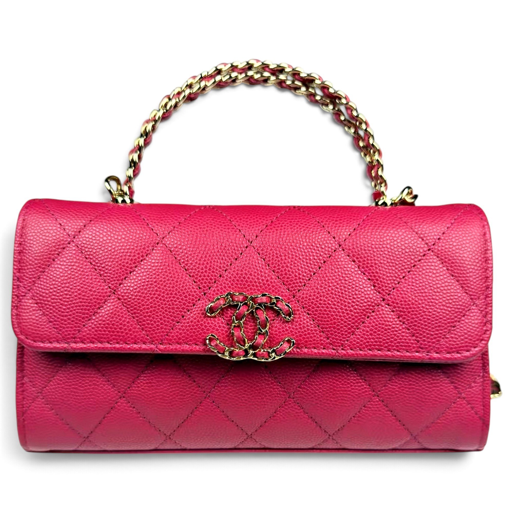 Trendy CC Top Handle leather handbag