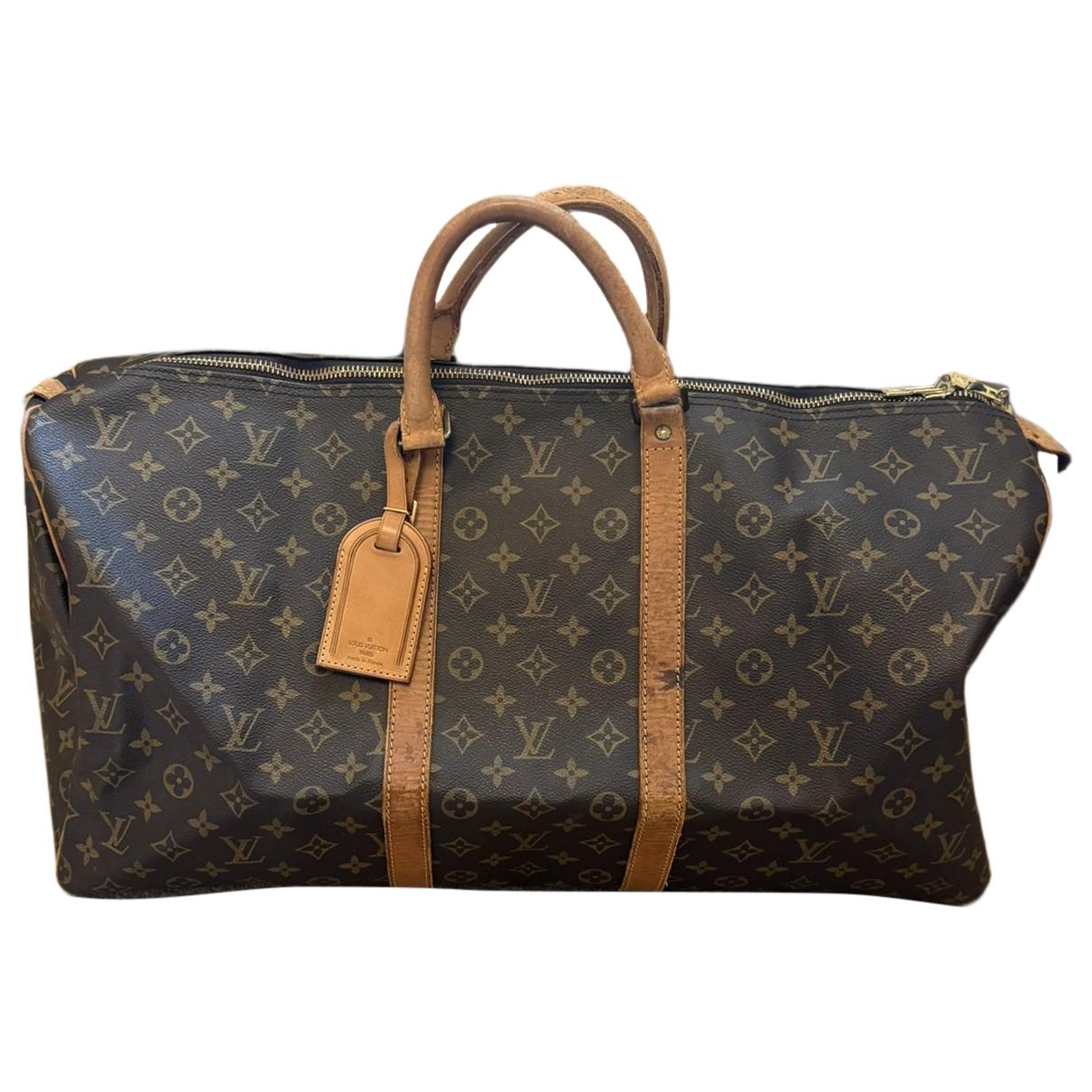 Keepall leather travel bag