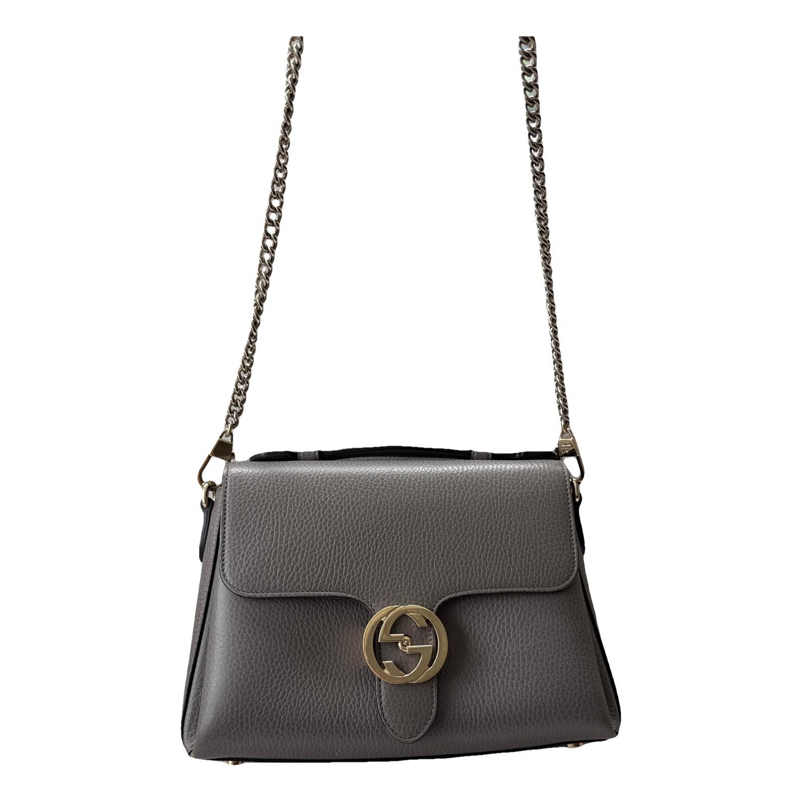 Interlocking leather handbag