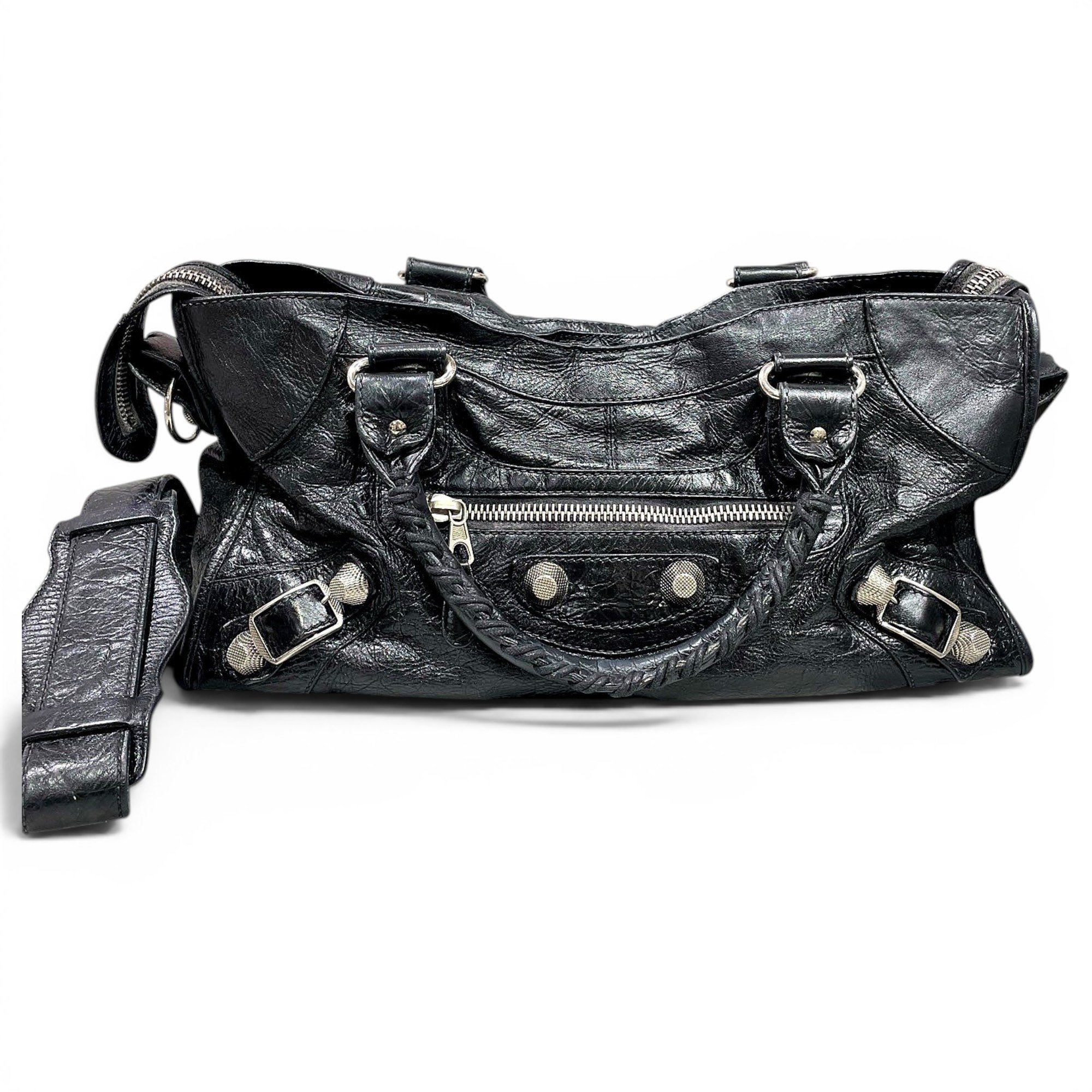 City leather handbag