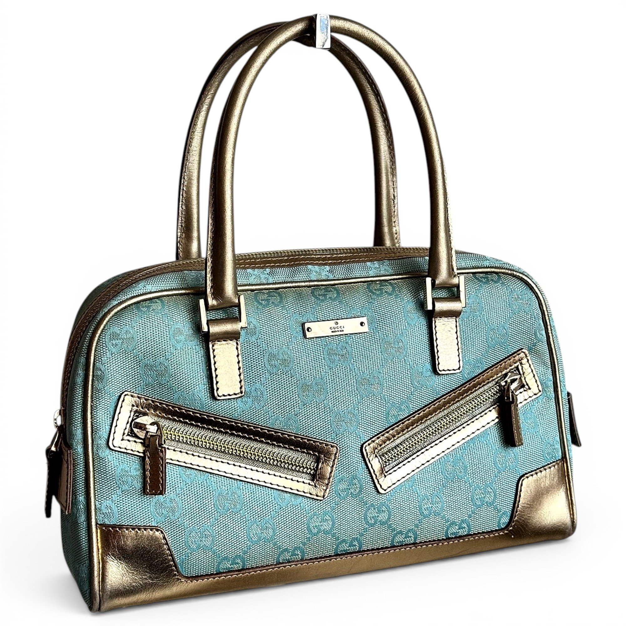 Boston leather bowling bag