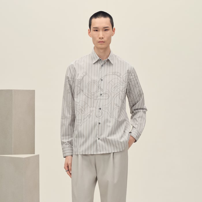 Gris "Eperon d'Or 3d Ray" Straight Cut Shirt