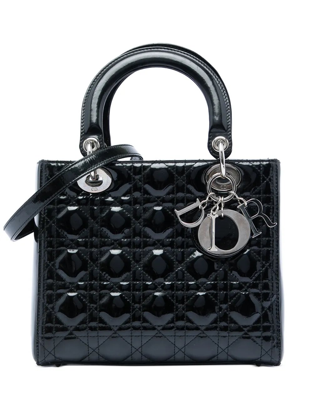 2010 Medium Patent Cannage Lady Dior satchel