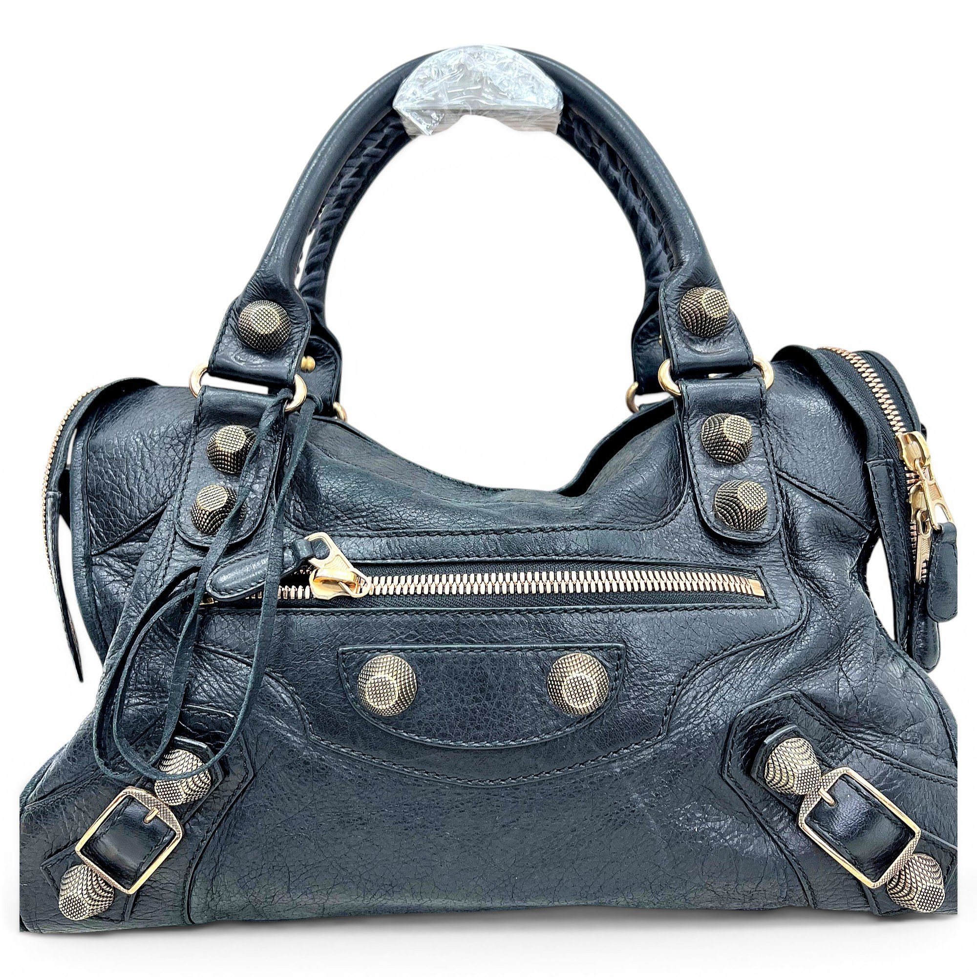 City leather handbag
