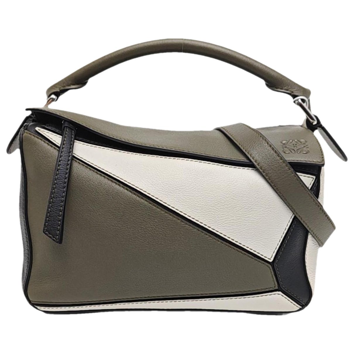 Puzzle leather handbag