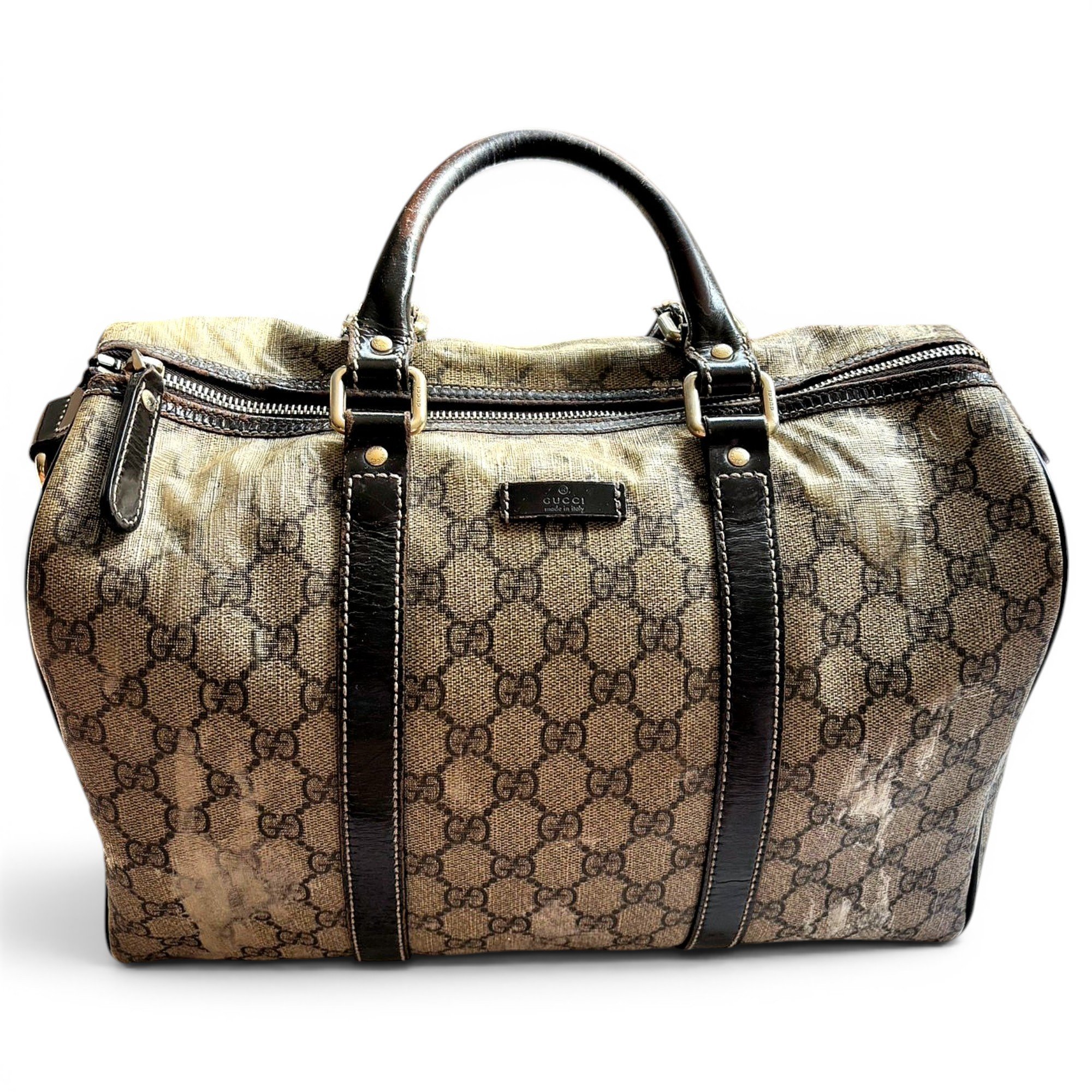 Joy leather bowling bag