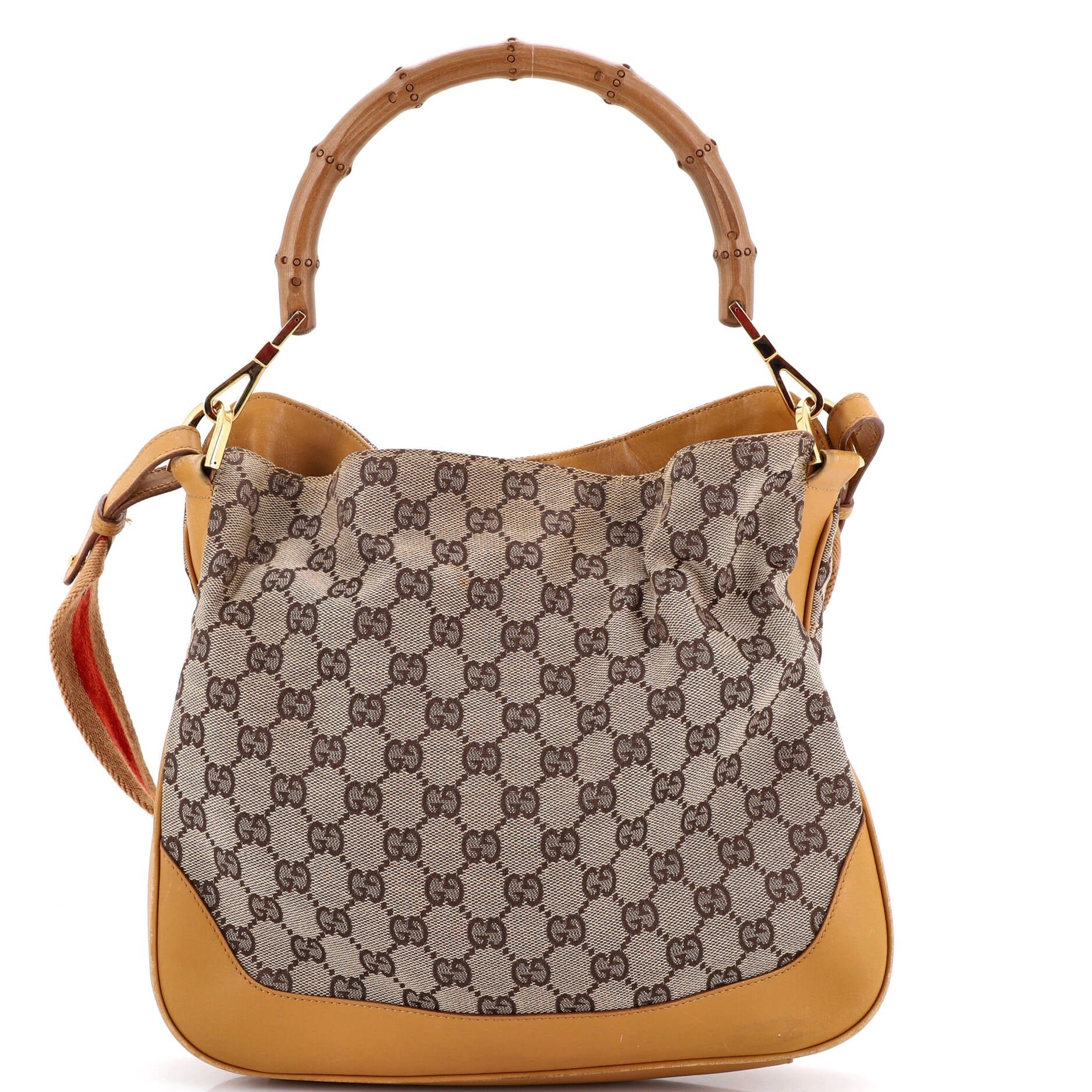 Diana Bamboo Shoulder Bag GG Canvas Small