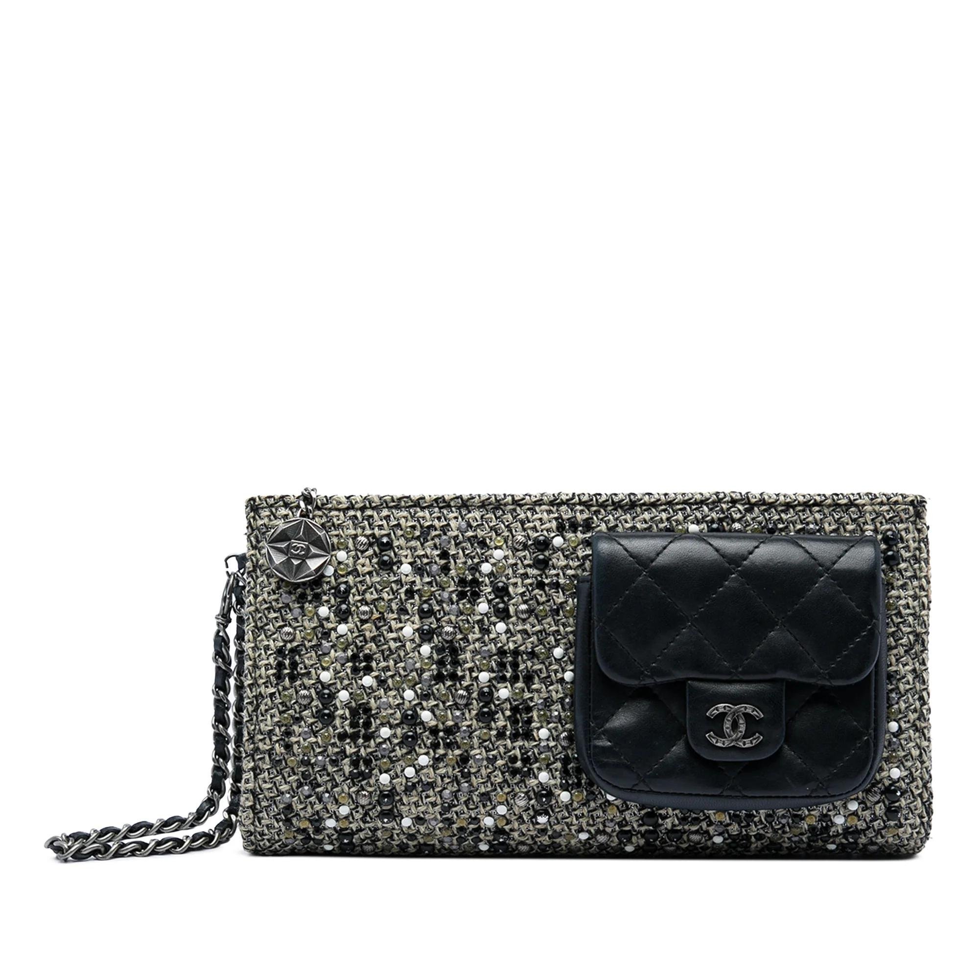 Wallet On Chain tweed handbag