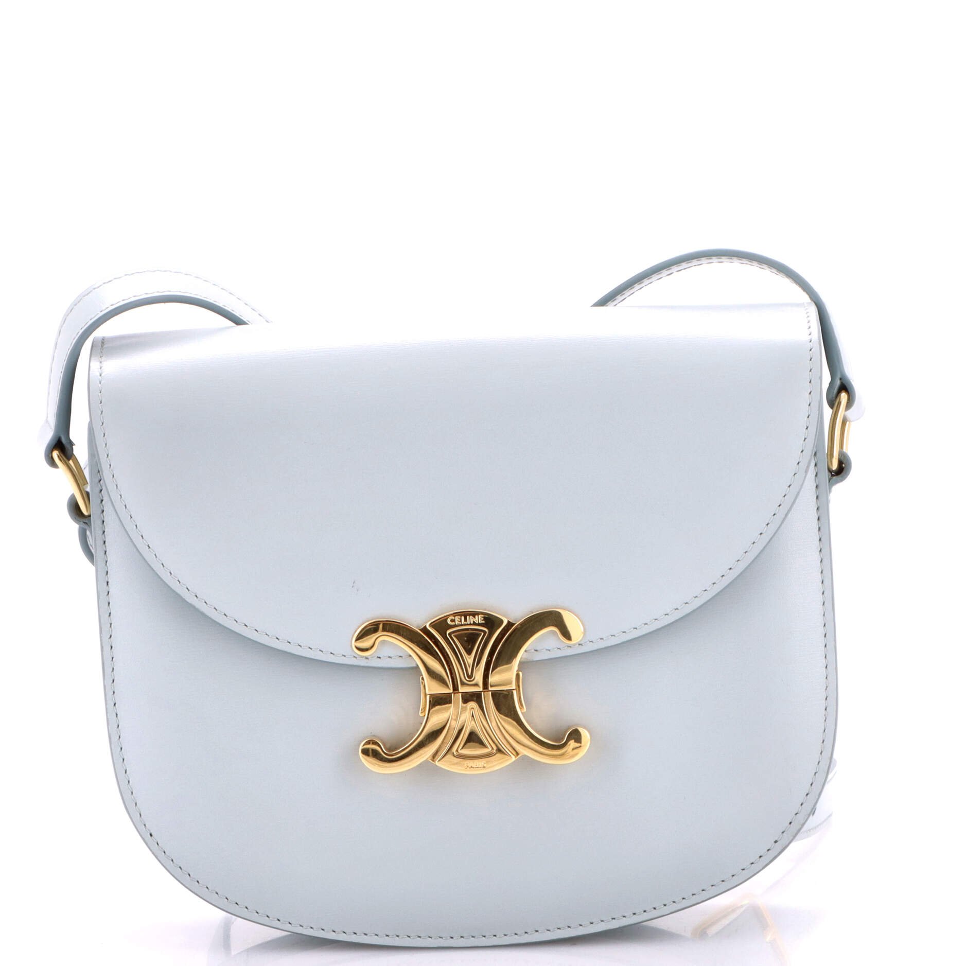 Celine Triomphe Besace Clea Flap Bag Leather