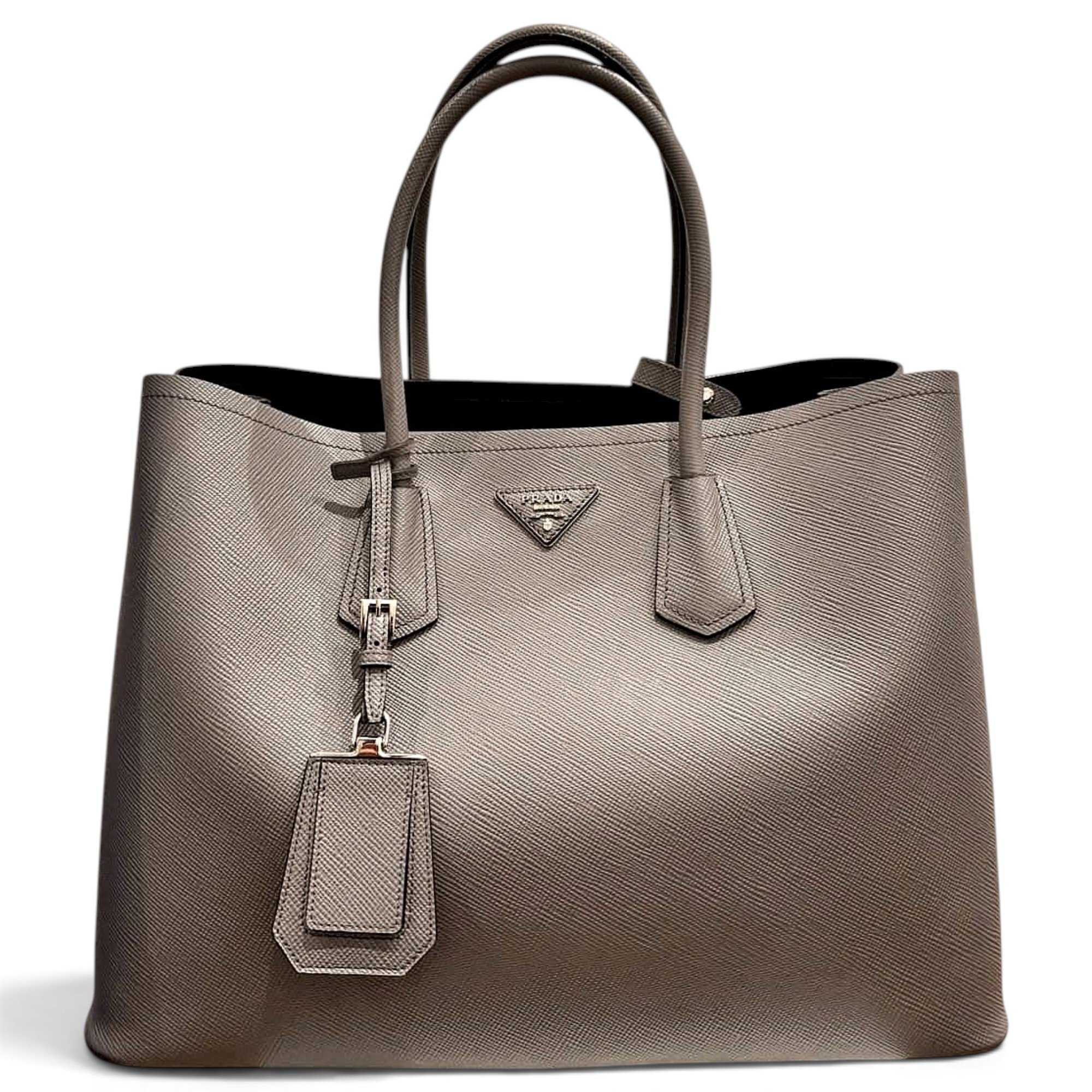 Double leather handbag