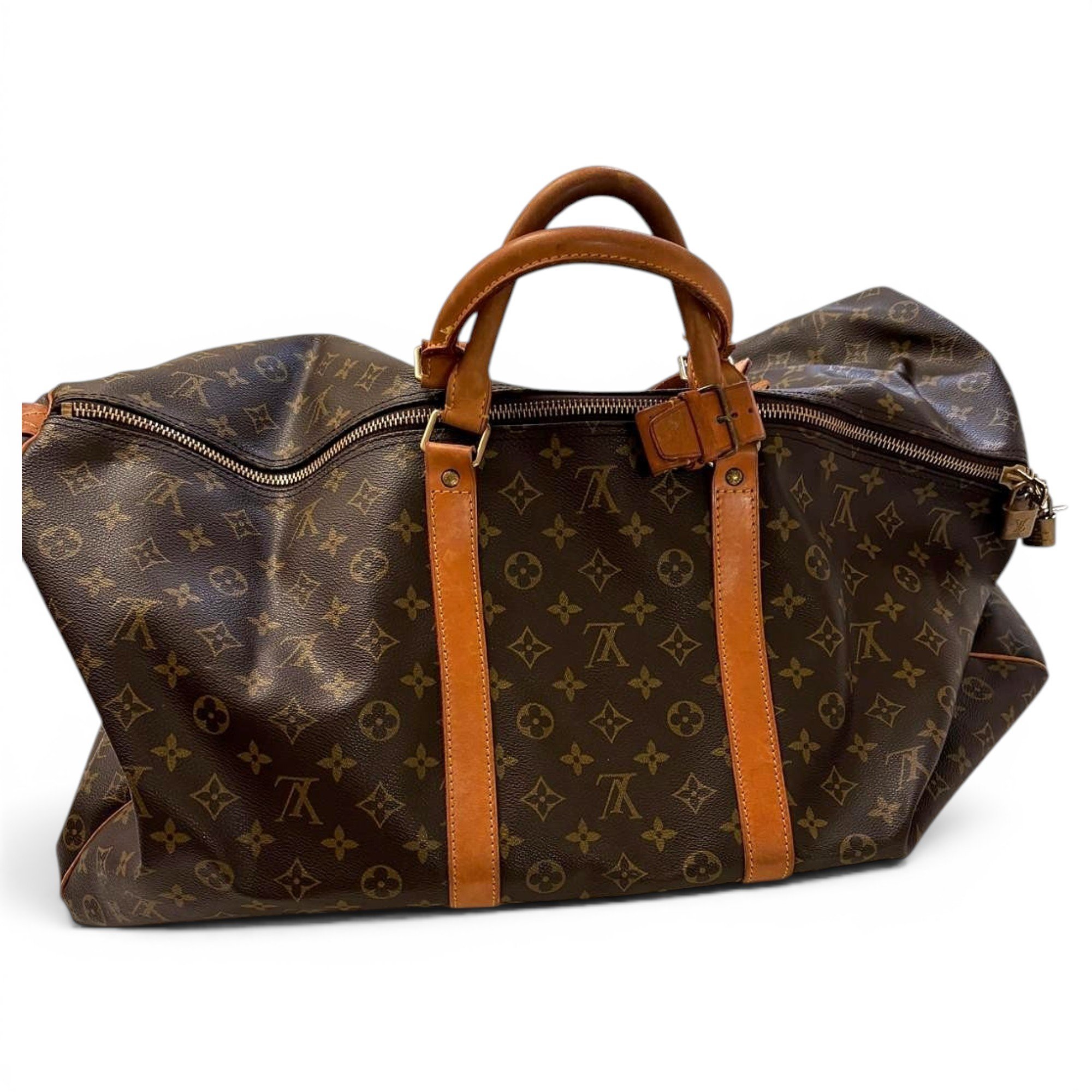 Keepall leather travel bag